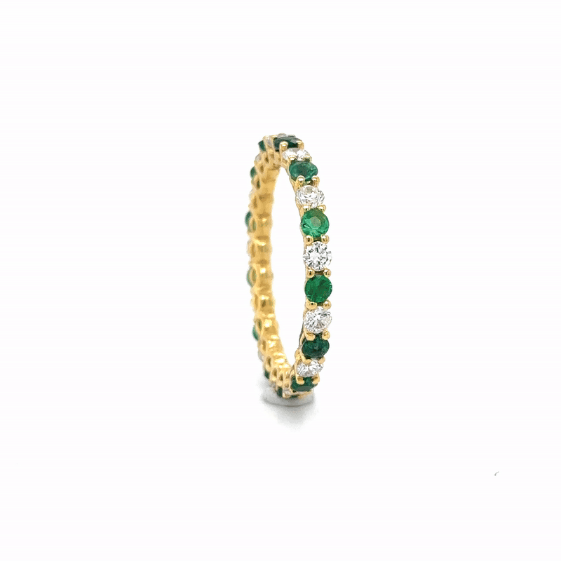 Anillo Oro Amarillo 18Kt Esmeralda Y Diamantes, 1.41 CT