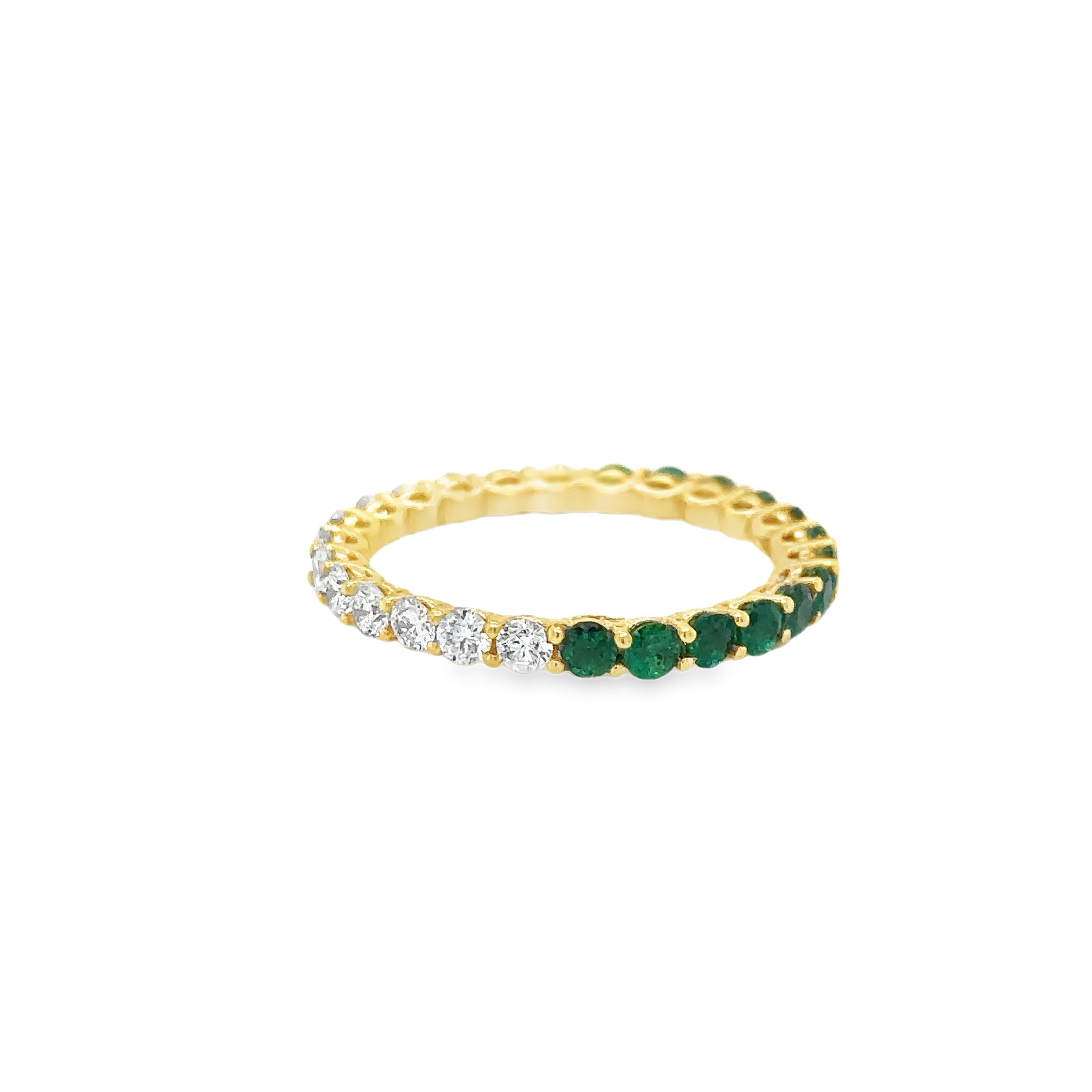 Anillo Oro Amarillo 18Kt Esmeralda Y Diamantes, 1.44 CT