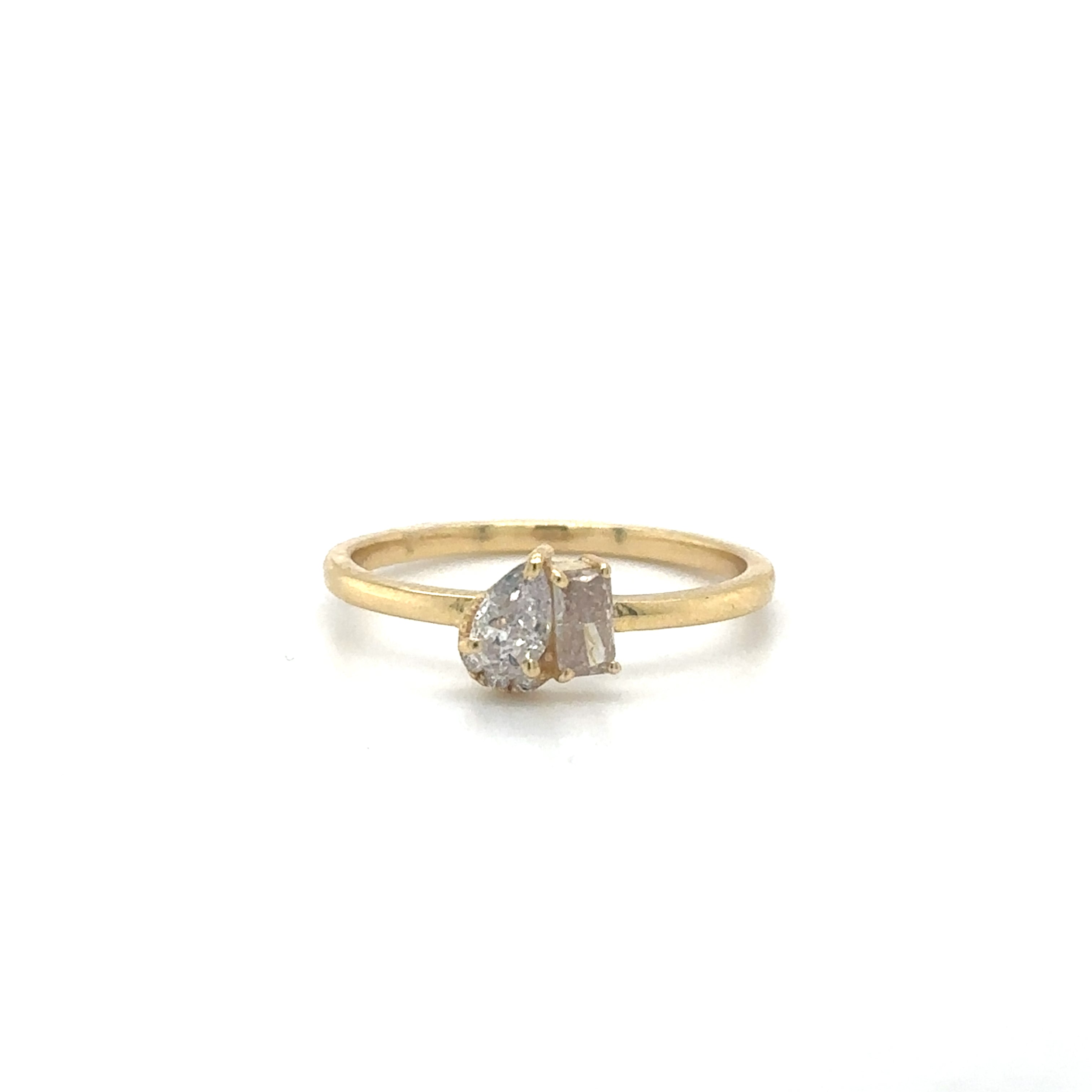 Anillo De Diamantes De Fantasía De Oro Amarillo De 14Kt 0.5 Ct.