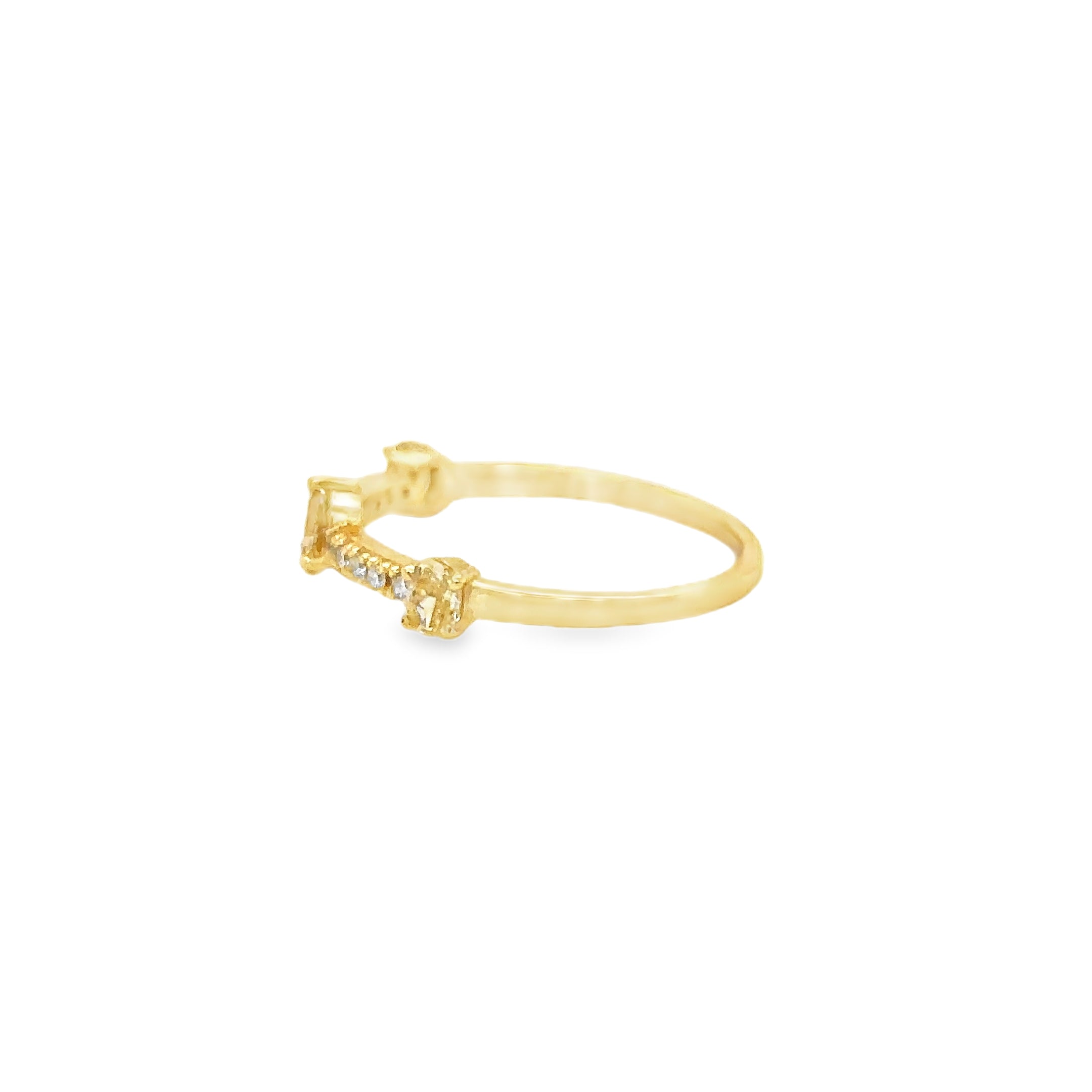 Anillo De Oro Amarillo De 18 K Con Diamantes  0.48 TCW.