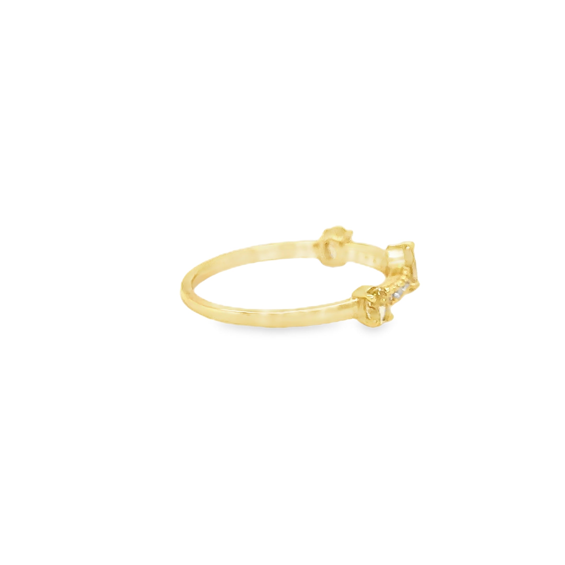 Anillo De Oro Amarillo De 18 K Con Diamantes  0.48 TCW.