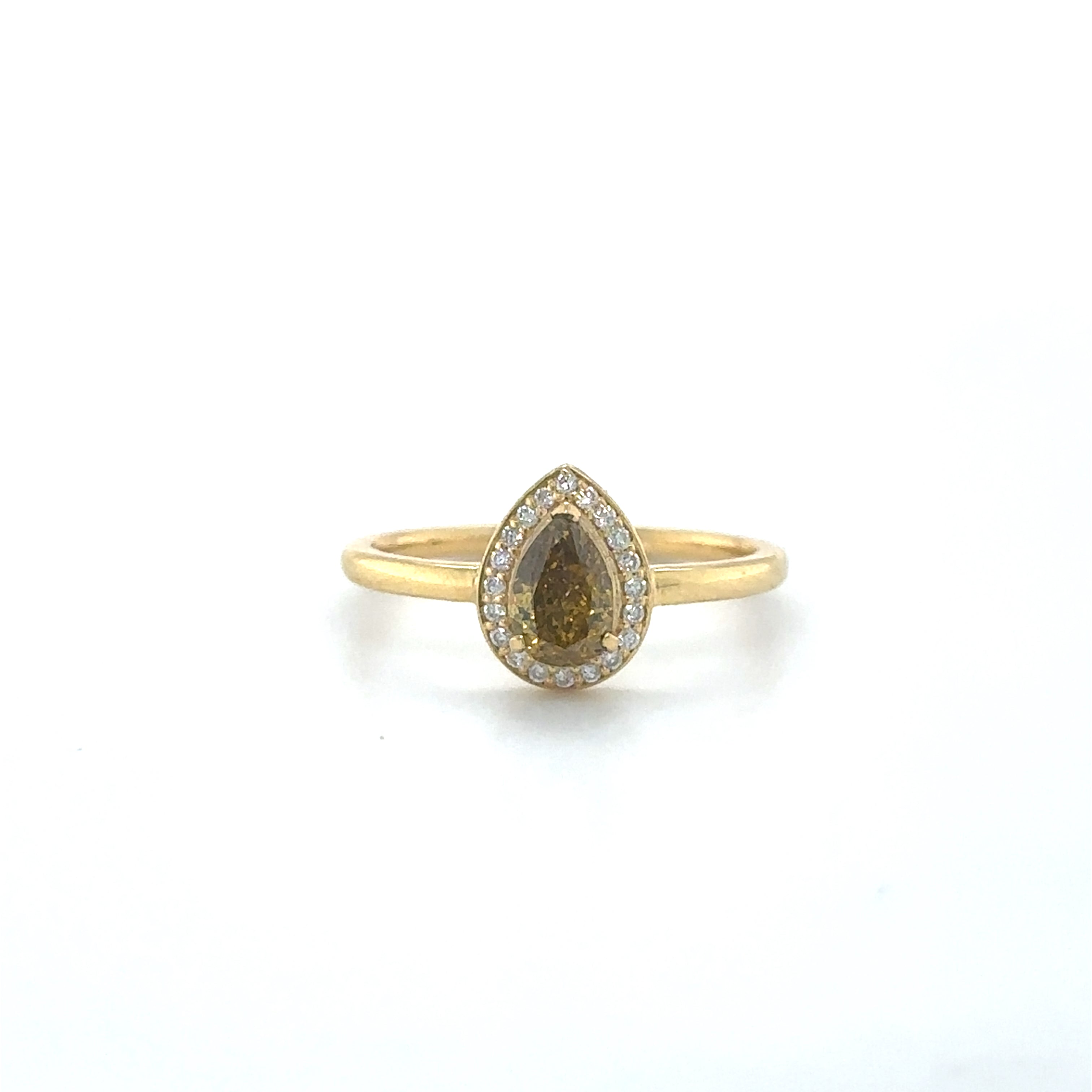 Anillo De Diamantes Fancy con Oro Amarillo De 18 Kt 0.65 Ct.