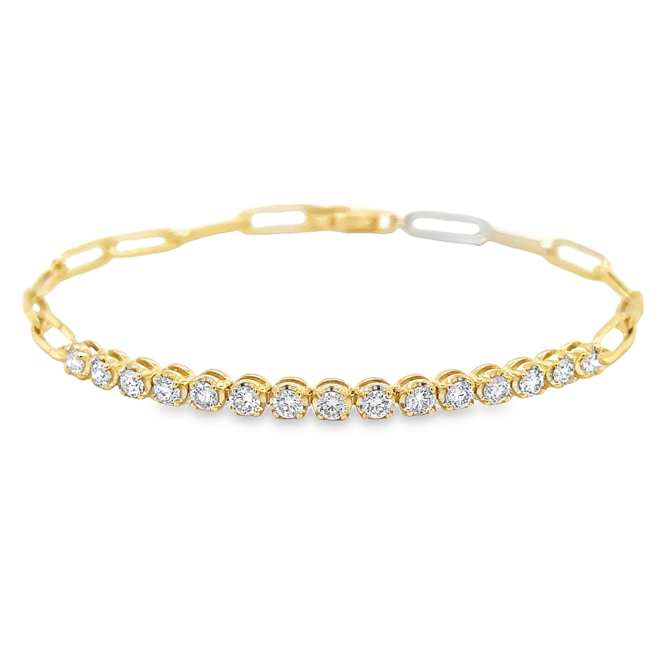 Pulsera De Tenis De Diamantes De 14 Quilates Con Clip 1.26 Ct.