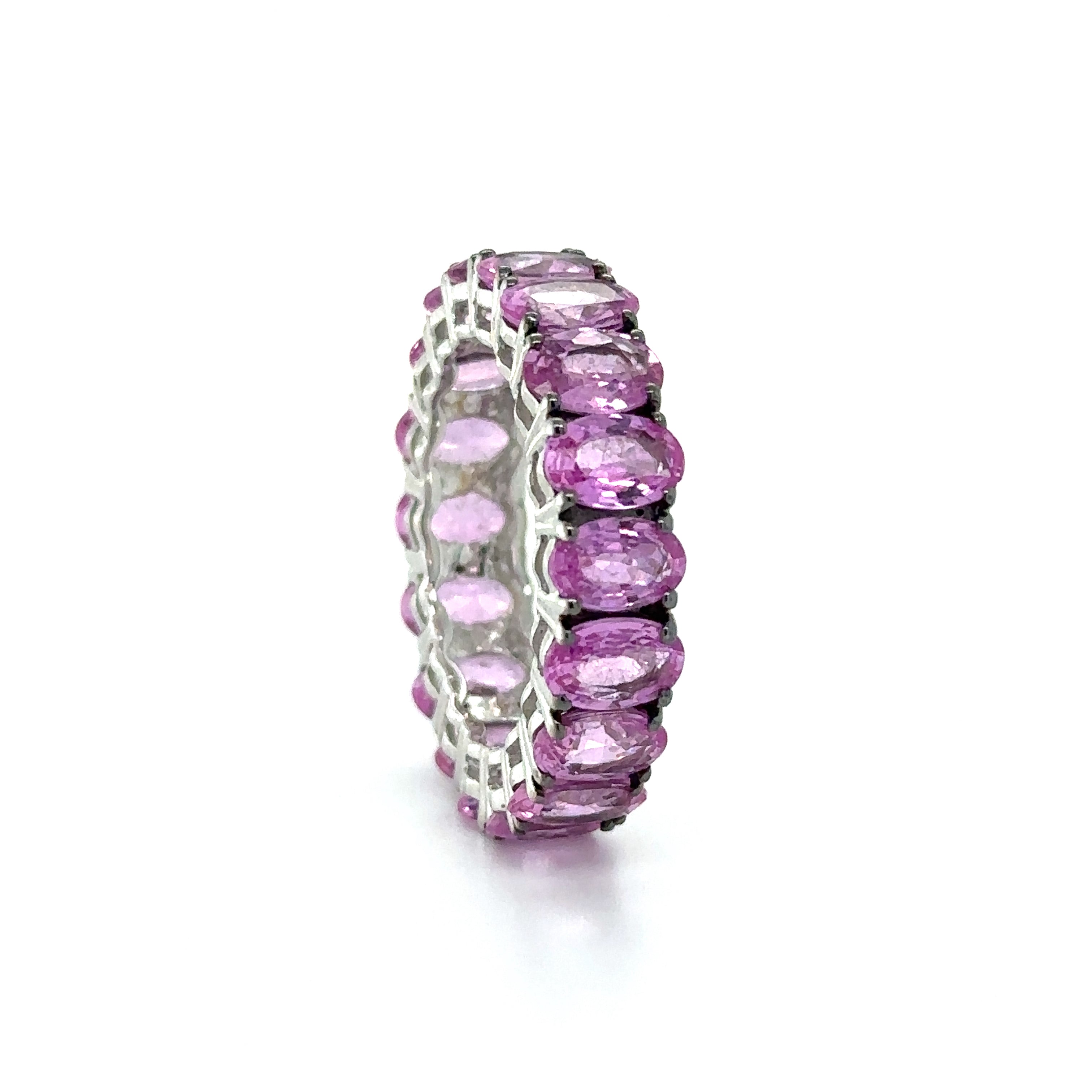 Anillo Zafiro Rosa Oro Blanco De 18 Quilates 9.72 Ct.