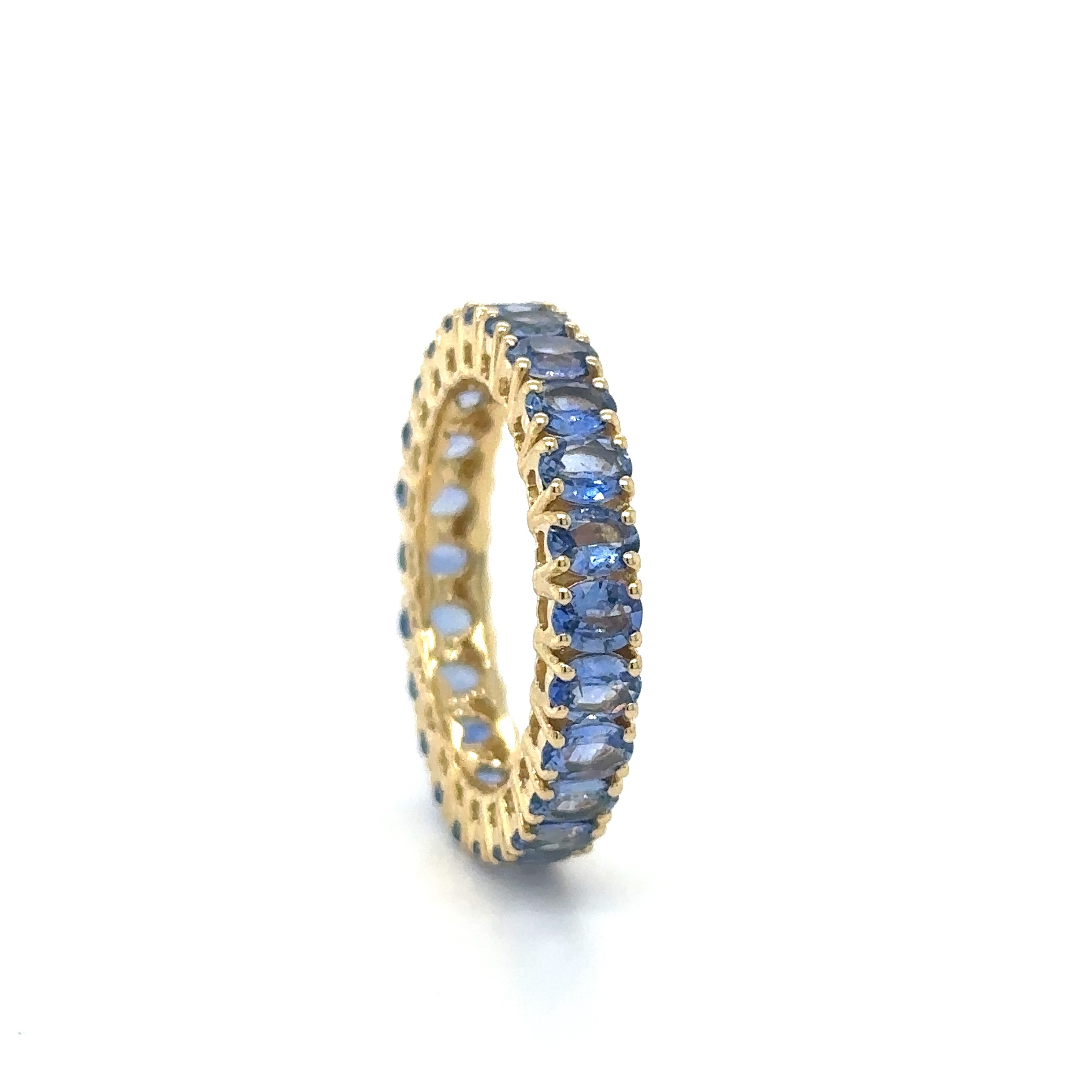 Anillo De Zafiro De Oro Amarillo De 18 Kt 4.78 Ct.