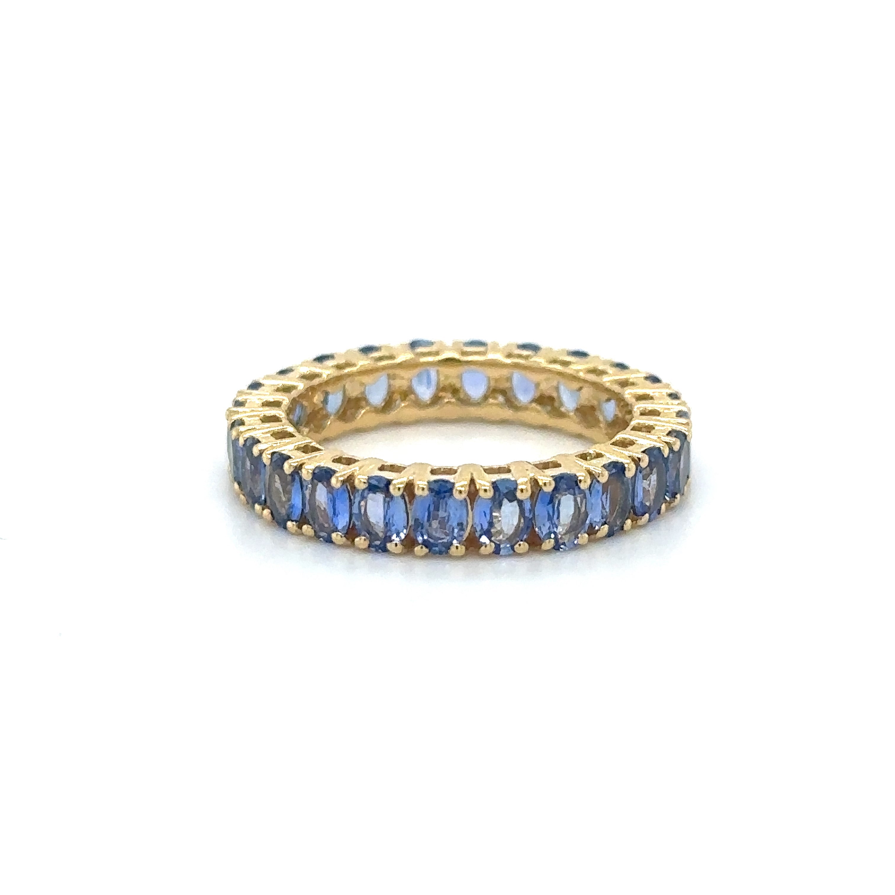 Anillo De Zafiro De Oro Amarillo De 18 Kt 4.78 Ct.