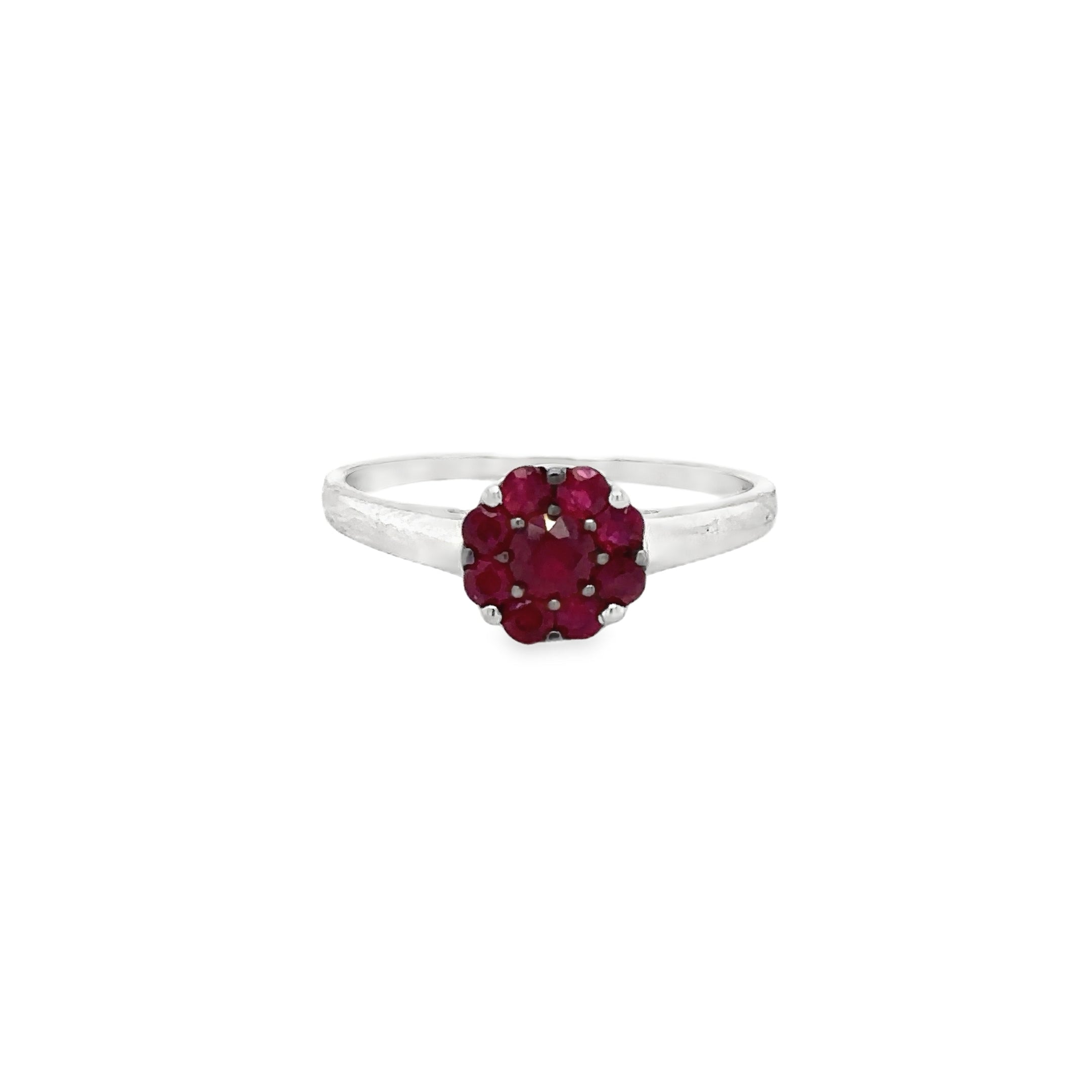 Anillo Rubí Oro Blanco De 18 Kt 0.62 Ct.