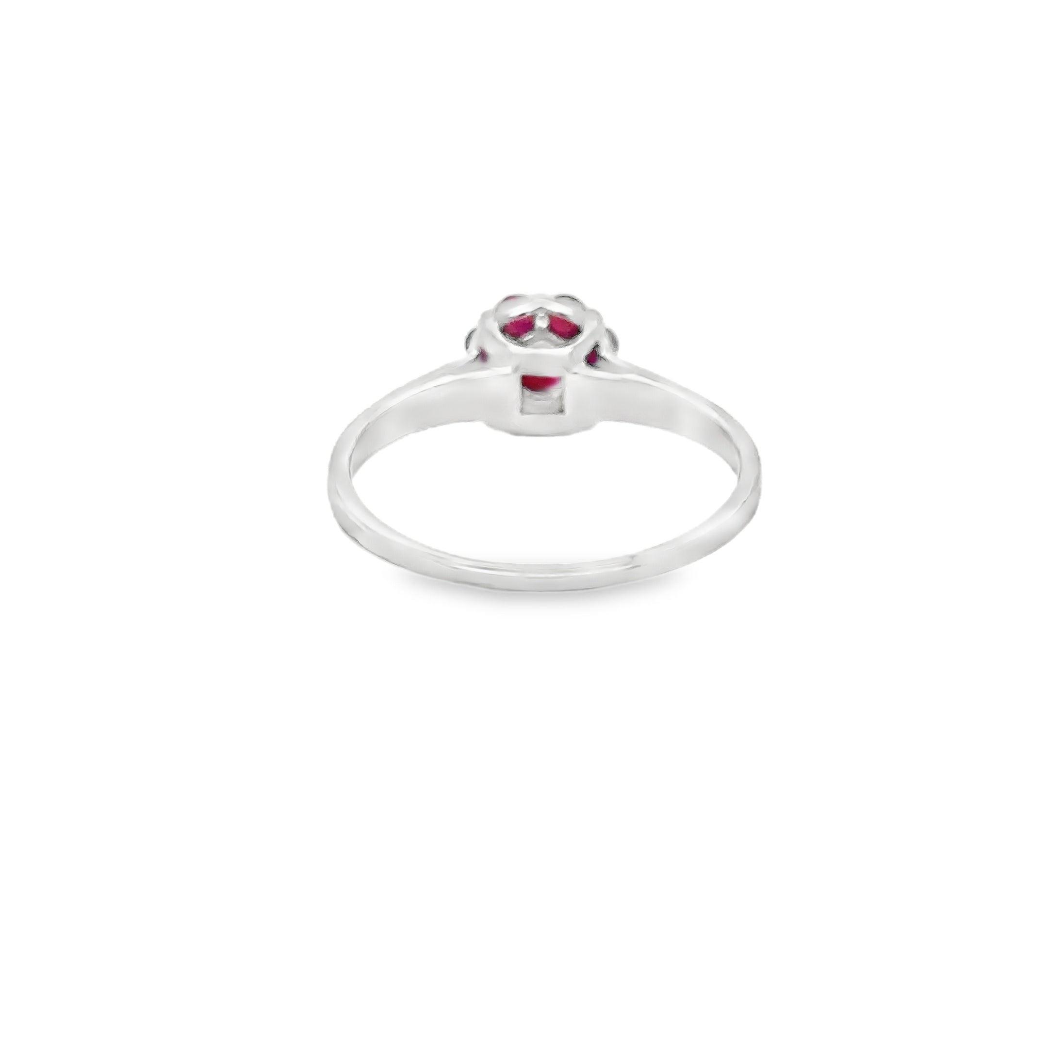 Anillo Rubí Oro Blanco De 18 Kt 0.62 Ct.