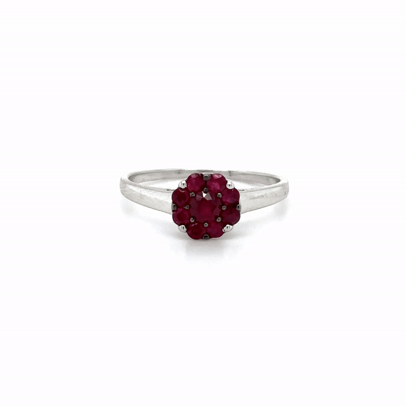 Anillo Rubí Oro Blanco De 18 Kt 0.62 Ct.