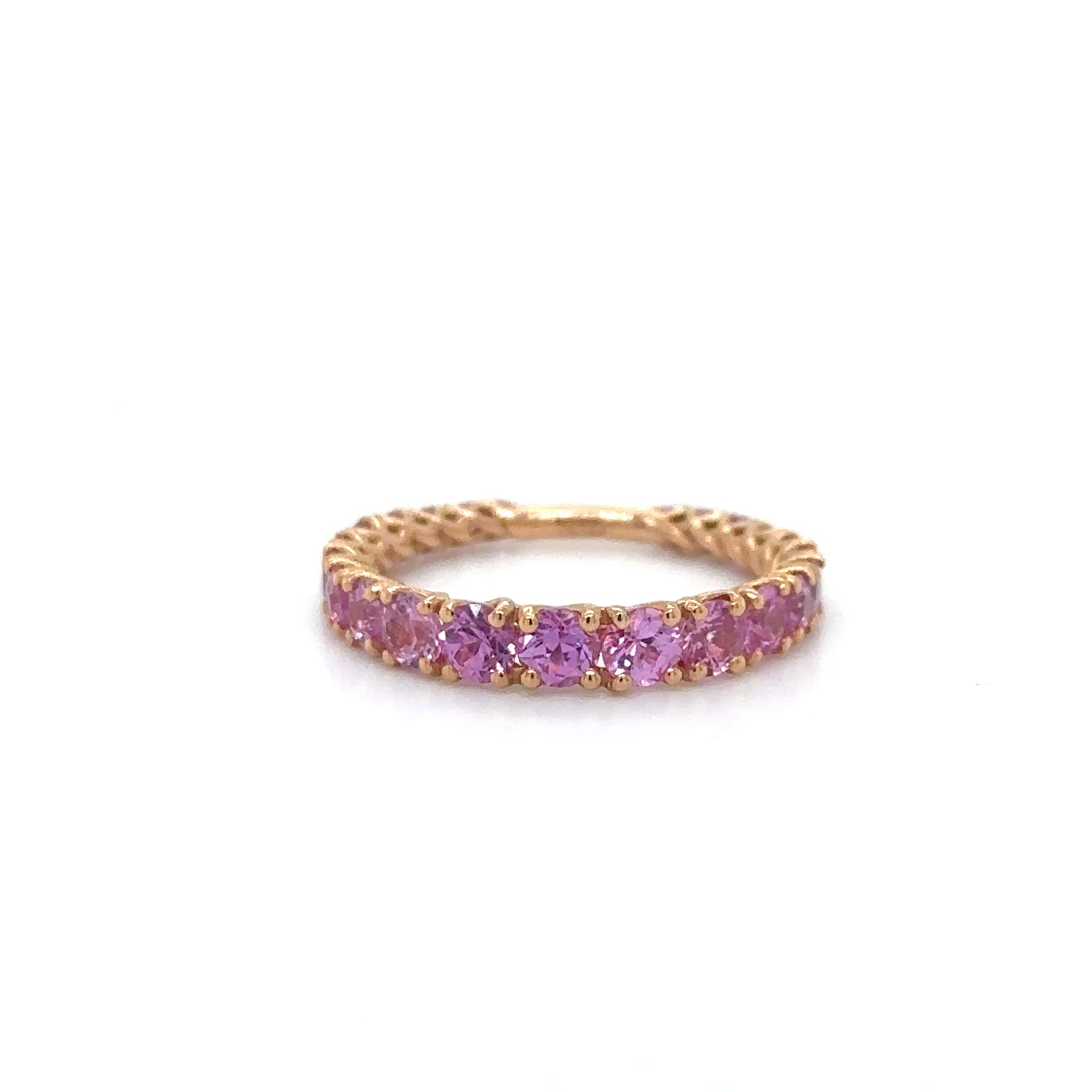 Anillo De Oro Rosa De 18 Quilates De Zafiro Rosa 2.32 Ct.
