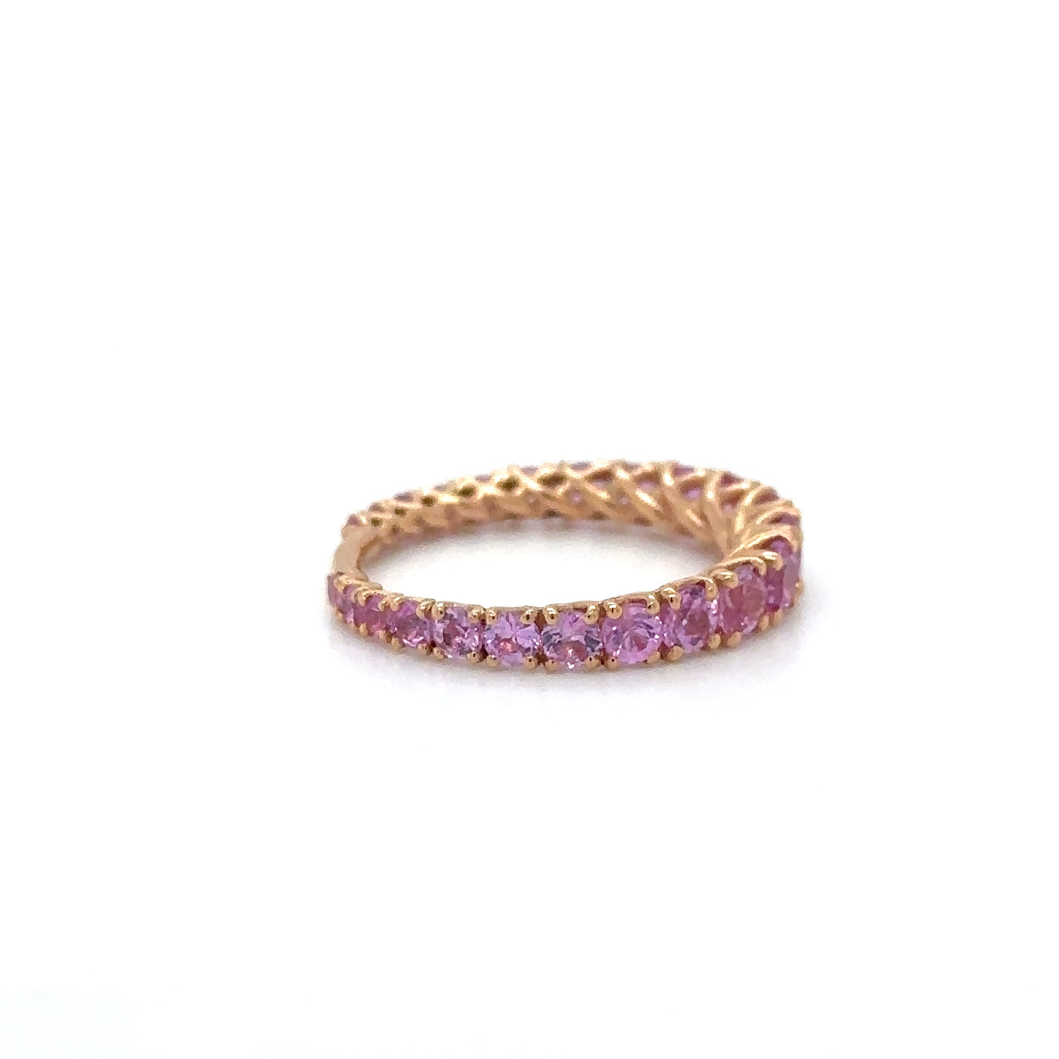 Anillo De Oro Rosa De 18 Quilates De Zafiro Rosa 2.32 Ct.