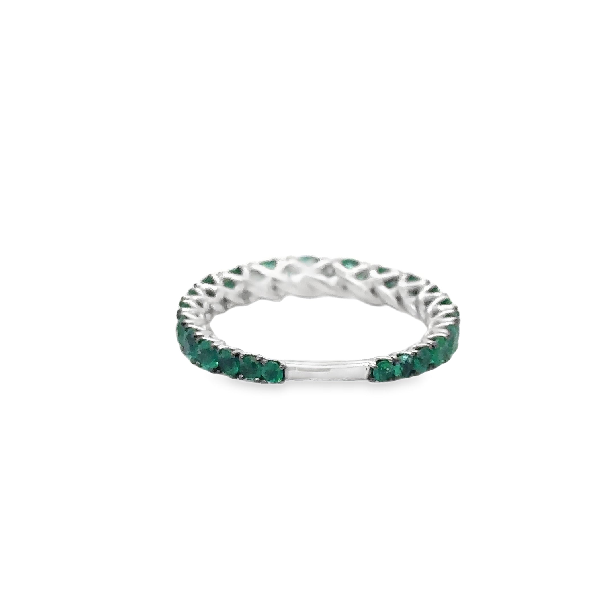 Anillo De Oro Blanco De 18 Quilates Con Esmeralda 1.68 Ct.