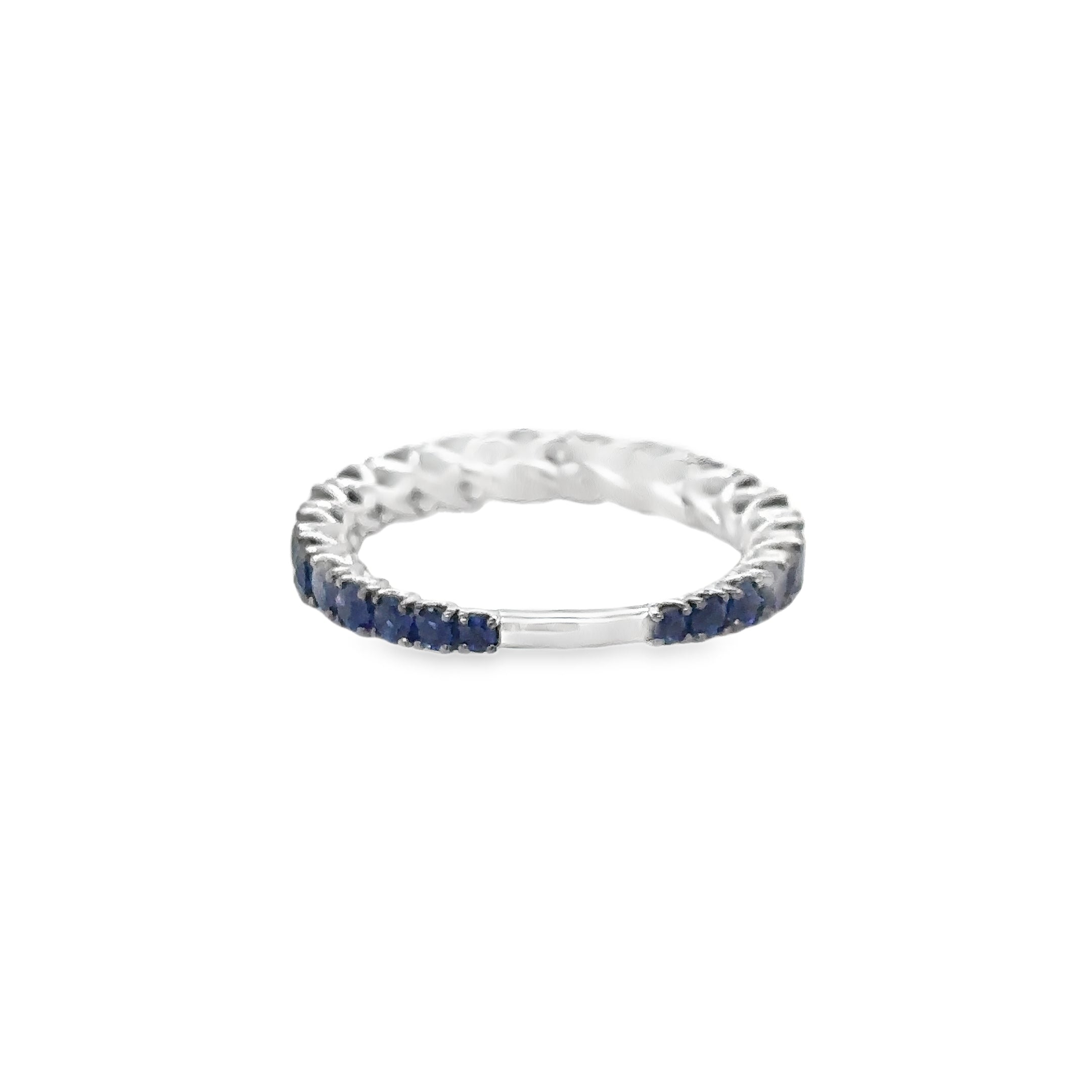 Anillo De Zafiro De Oro Blanco De 18 Kt 2.55 Ct.