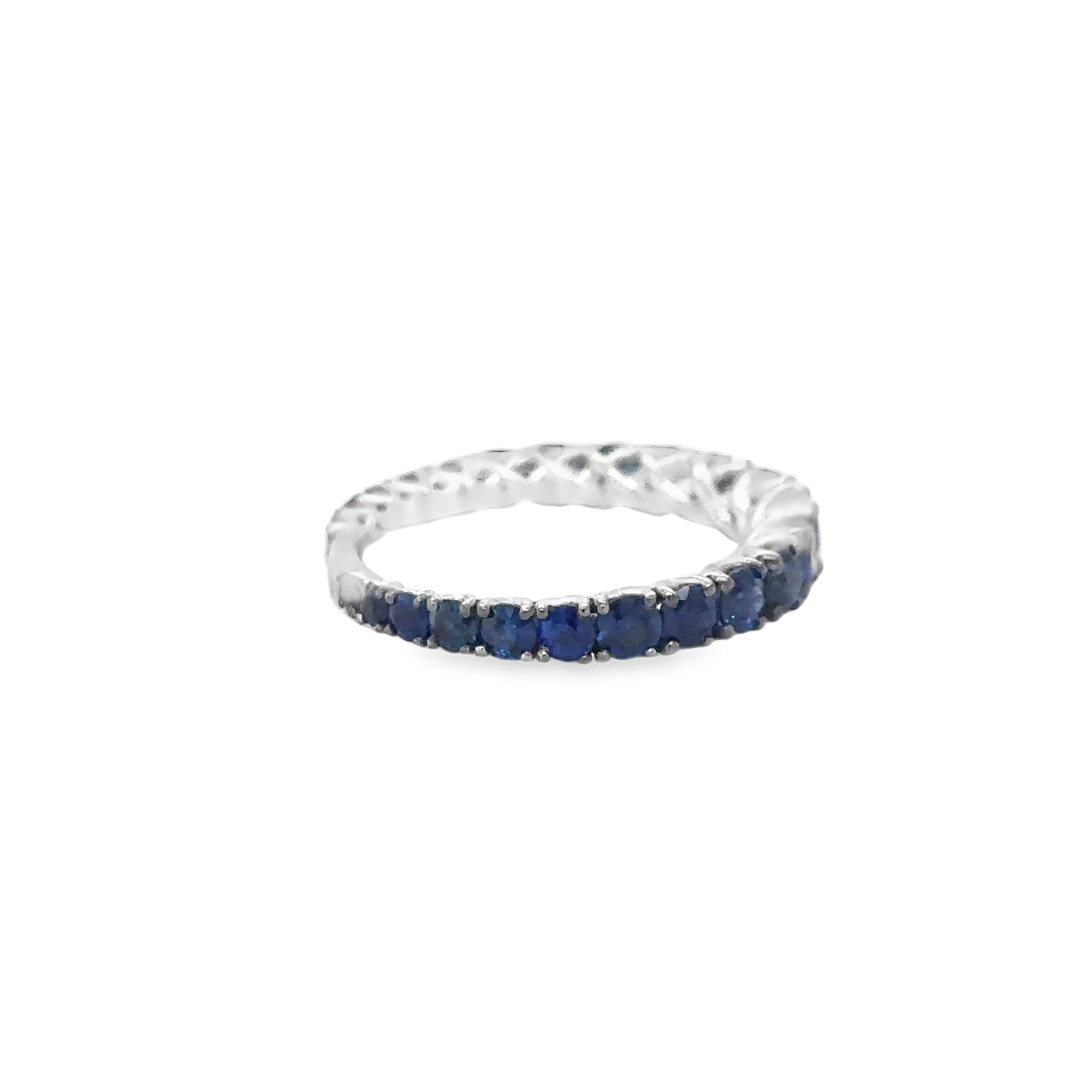 Anillo De Zafiro De Oro Blanco De 18 Kt 2.55 Ct.