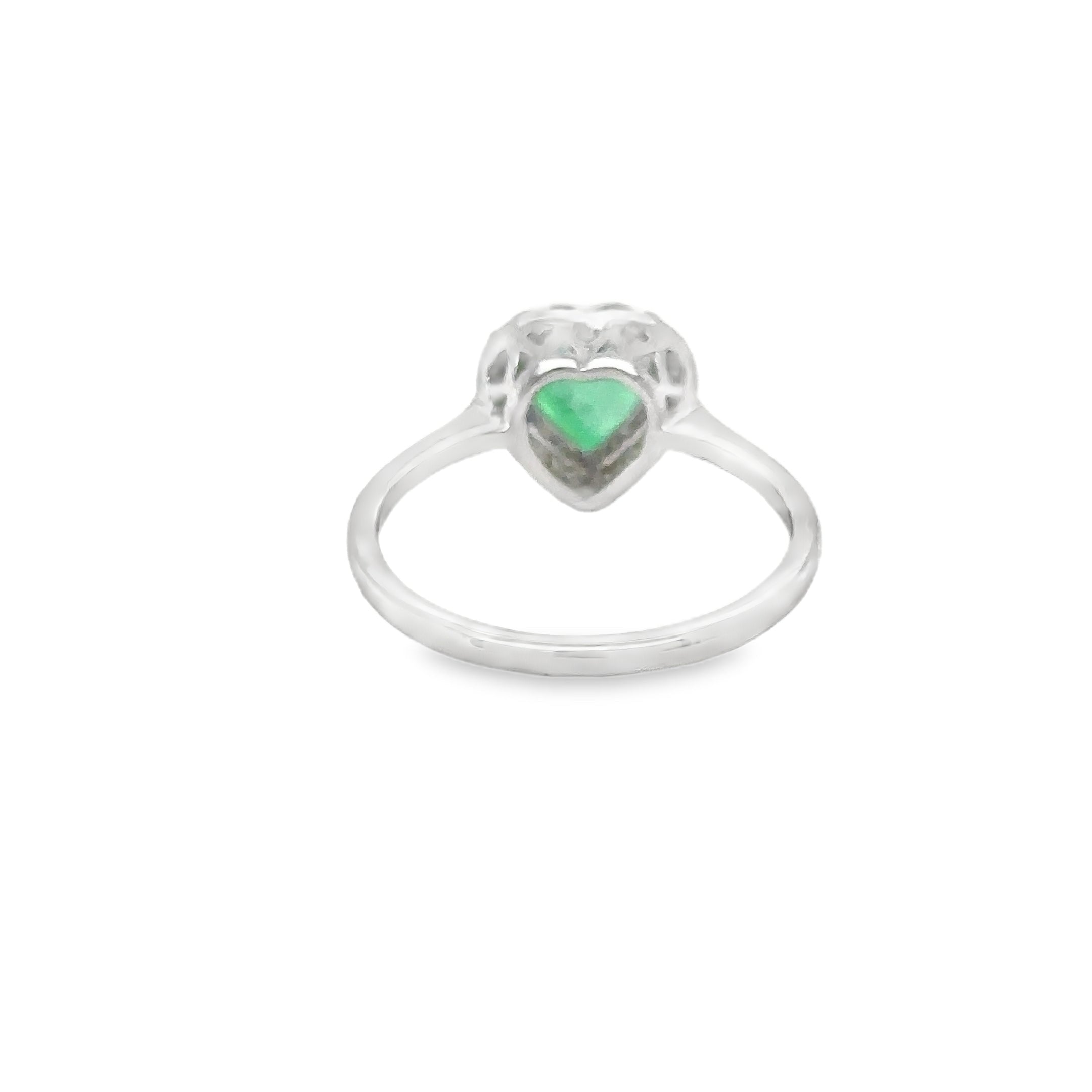 Anillo De Diamantes En Forma De Corazón En Forma De Corazón De Oro Blanco De 18 Kt 1.32 Ct.