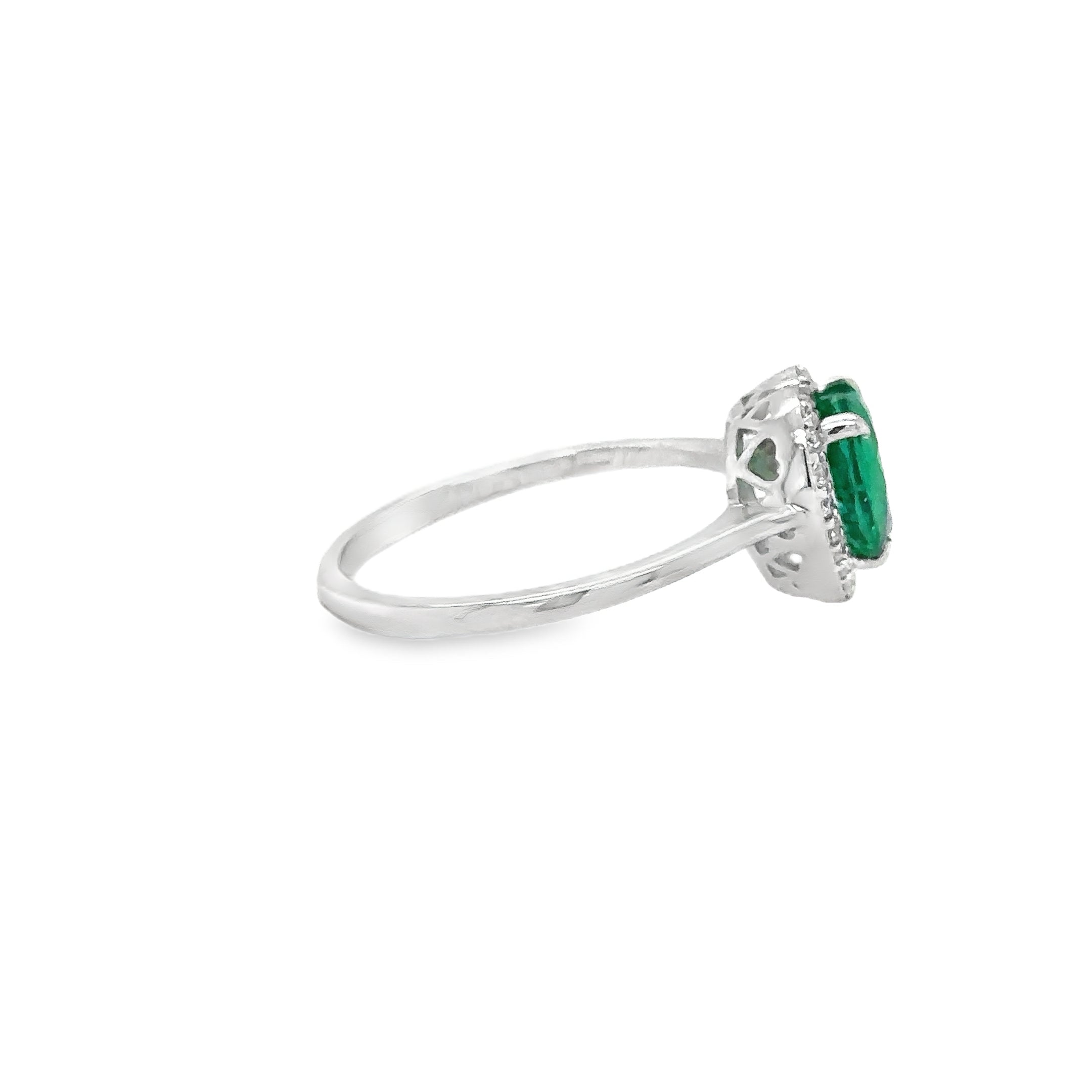 Anillo De Diamantes En Forma De Corazón En Forma De Corazón De Oro Blanco De 18 Kt 1.32 Ct.