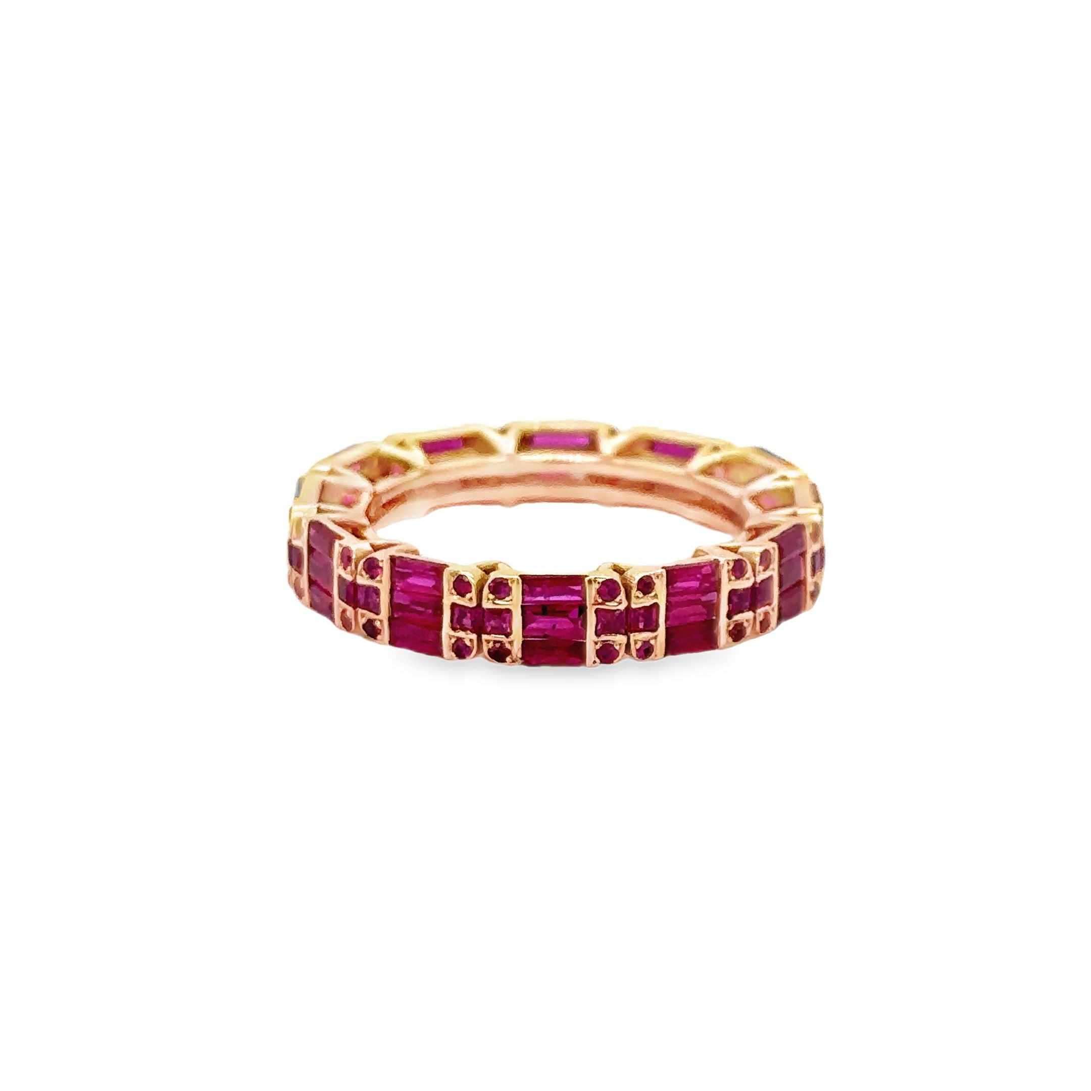 Anillo Rubí Oro Rosa De 18 Quilates 2.65 Ct.