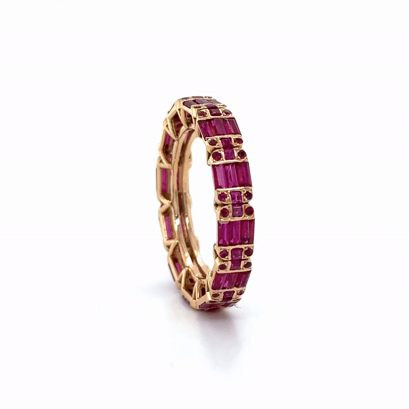 Anillo Rubí Oro Rosa De 18 Quilates 2.65 Ct.