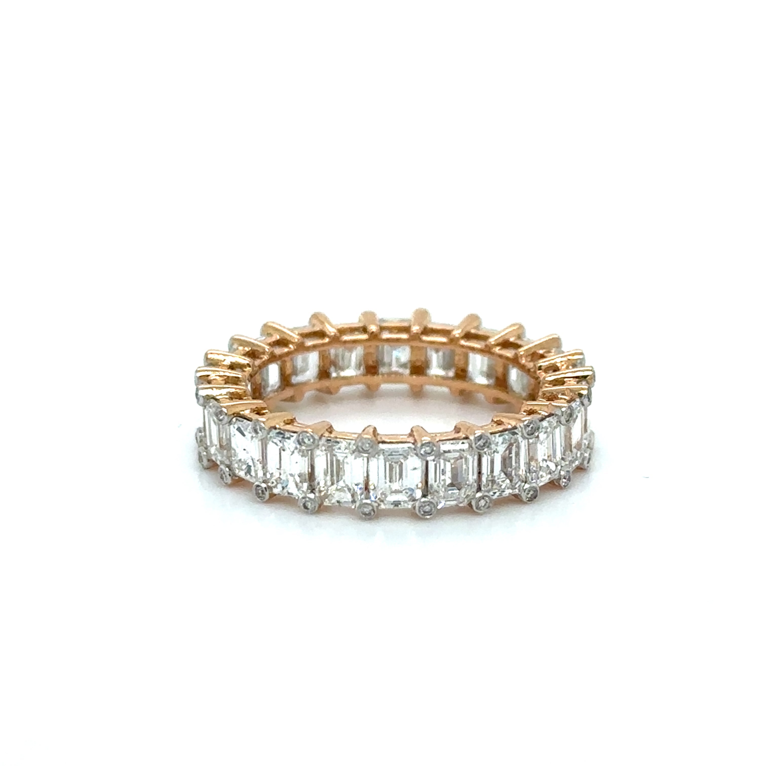 Anillo De Diamantes De Oro Rosa De 18 Kt 4.51 Ct.