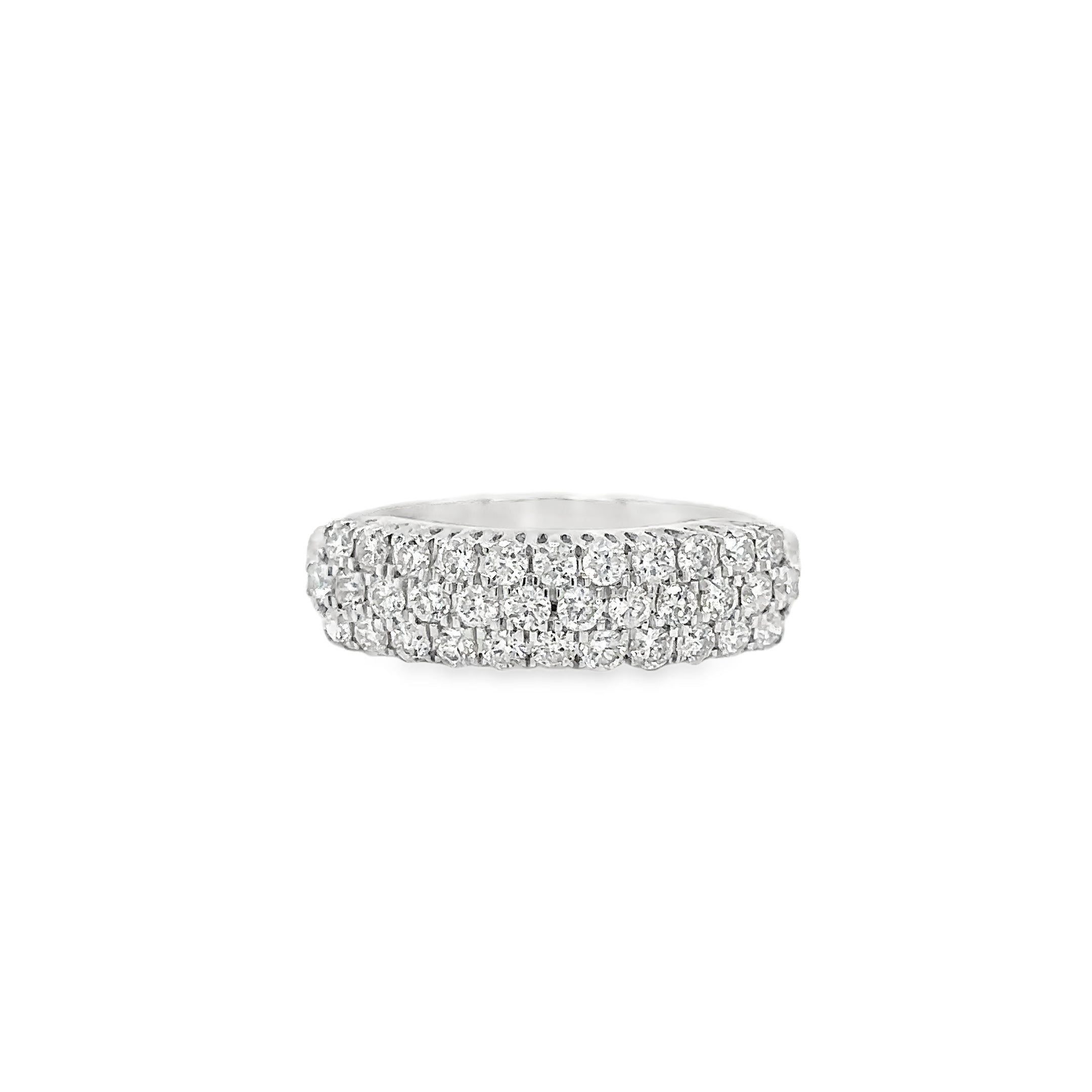 Anillo De Diamantes De Oro Blanco De 18 K