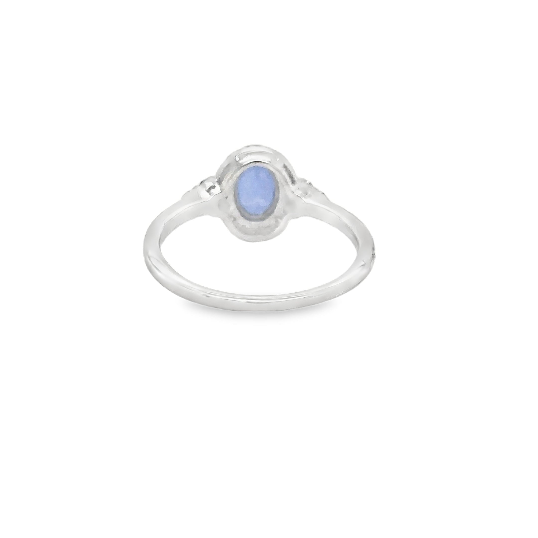 Anillo De Oro Blanco De 18 Quilates Con Diamantes Y Zafiros 1.51 Ct.