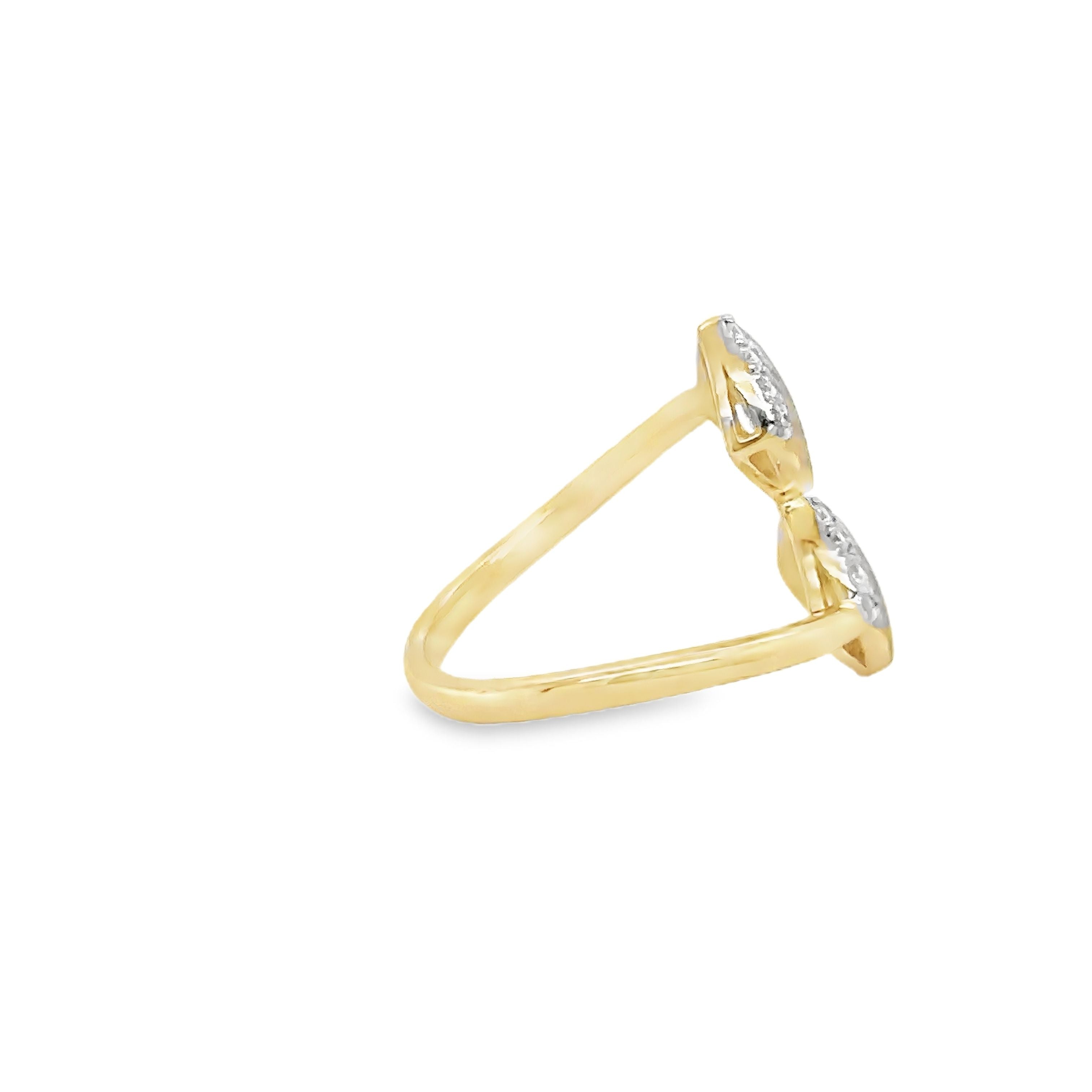 Anillo De Oro Amarillo De 14 Quilates Con Acabado Mate De Diamantes 0.22 Ct.