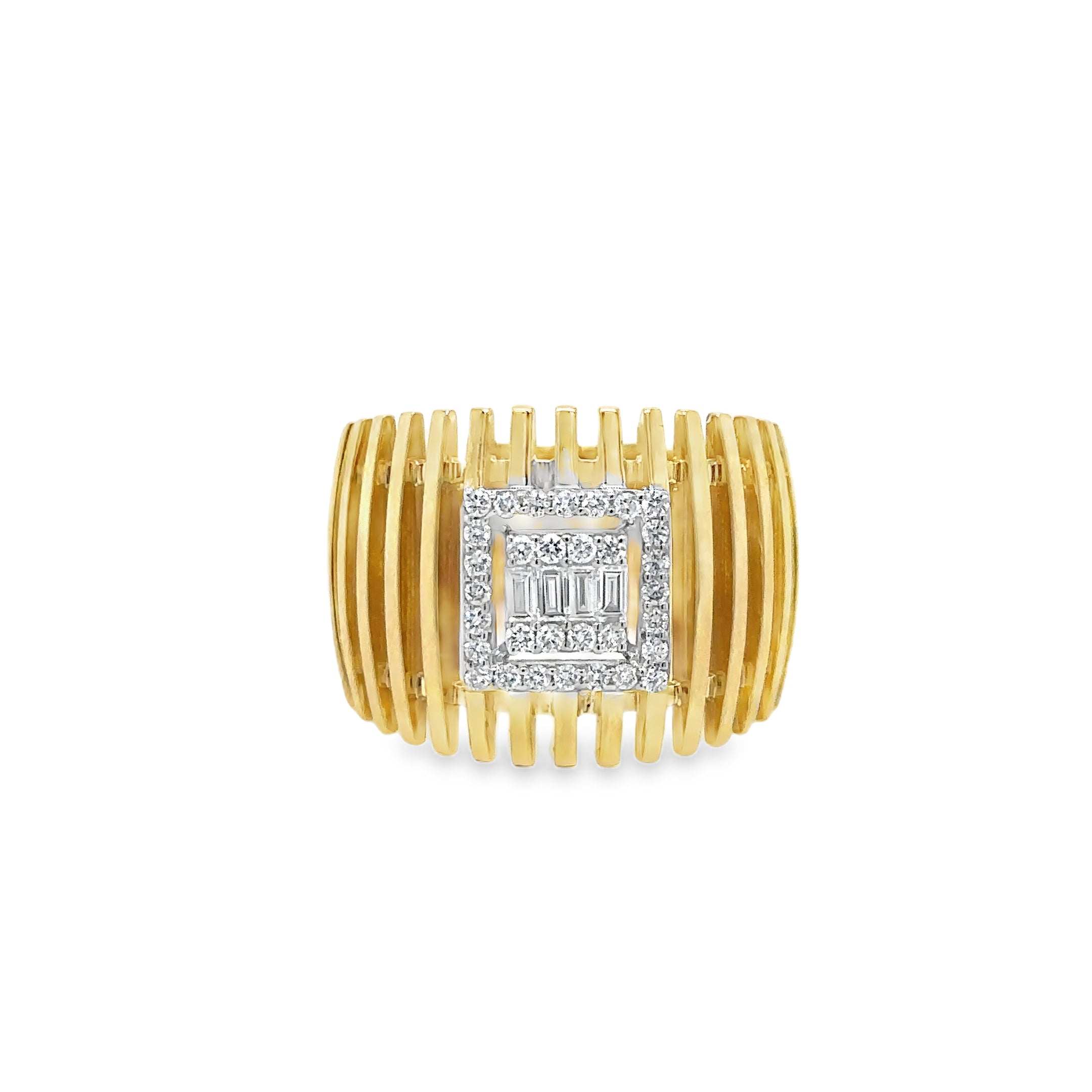 Anillo De Diamantes De Oro Amarillo De 18 Kt 0.32 Ct.