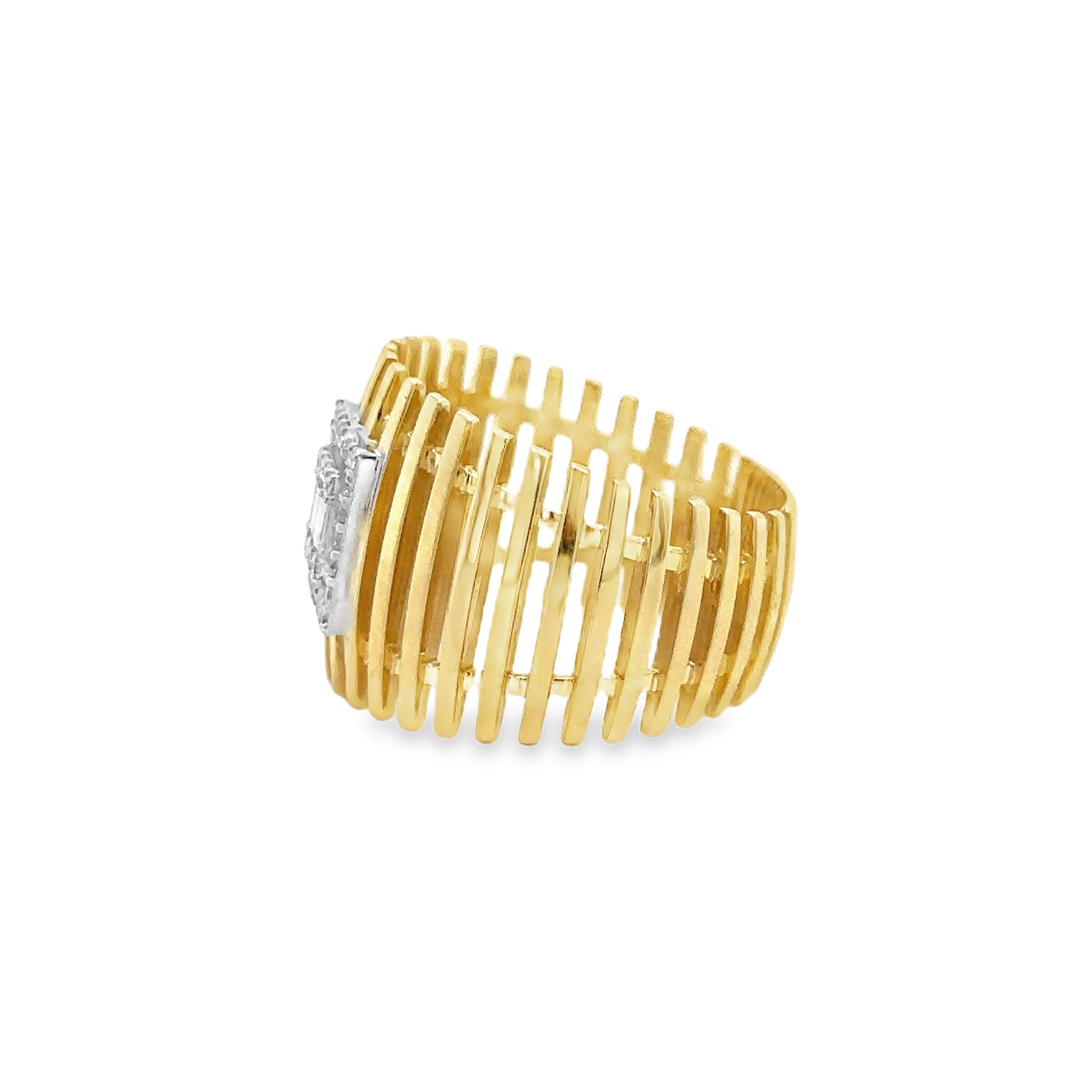 Anillo De Diamantes De Oro Amarillo De 18 Kt 0.32 Ct.