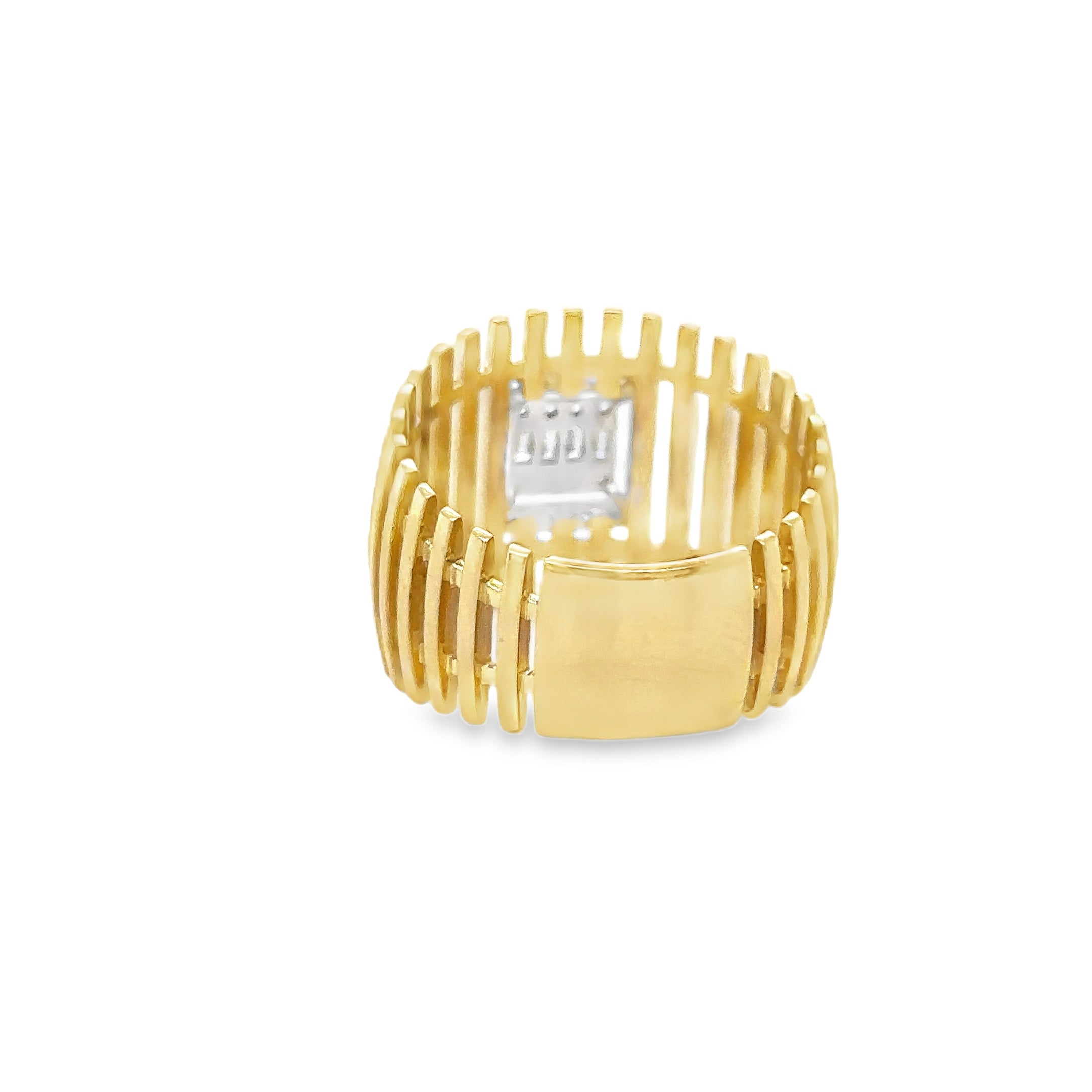 Anillo De Diamantes De Oro Amarillo De 18 Kt 0.32 Ct.