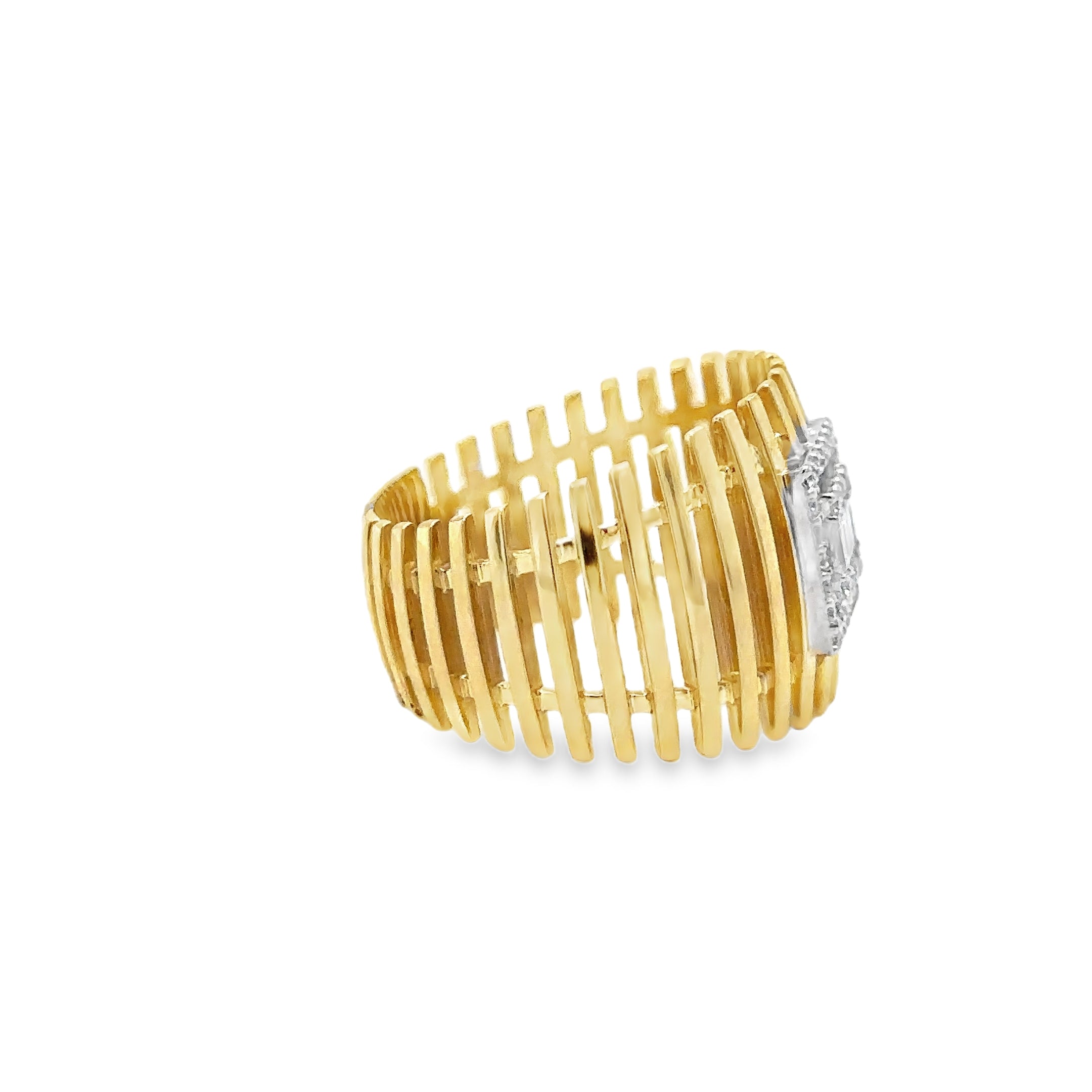 Anillo De Diamantes De Oro Amarillo De 18 Kt 0.32 Ct.