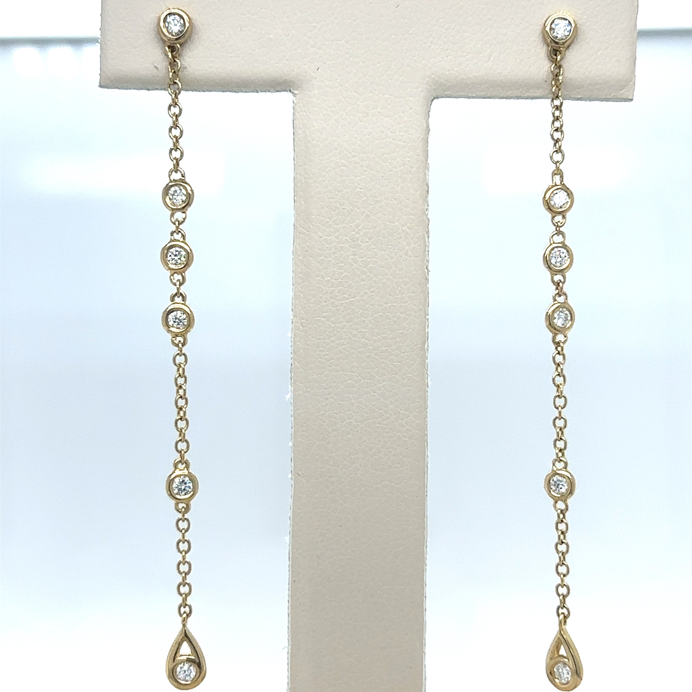 14Kt Yellow Gold Diamond Earrings, 0.46 CT