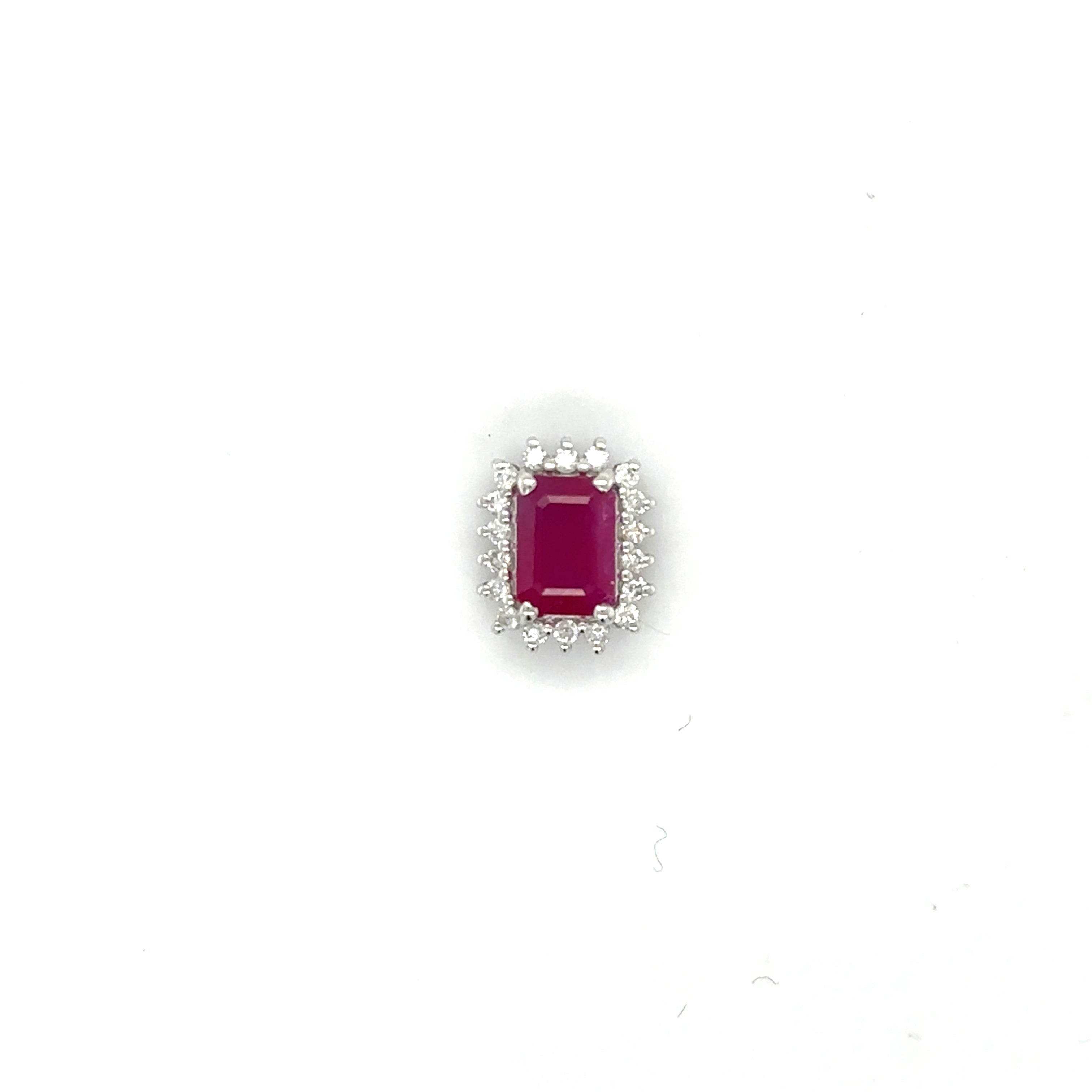 Colgante De Oro Blanco De 18 Quilates Con Diamantes Y Rubíes 1.52 Ct.
