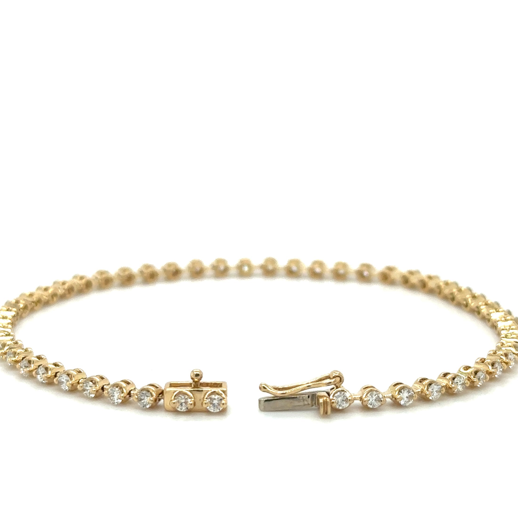 Pulsera Tennis de Diamante 1.64 CT. en Oro Amarillo de 14K