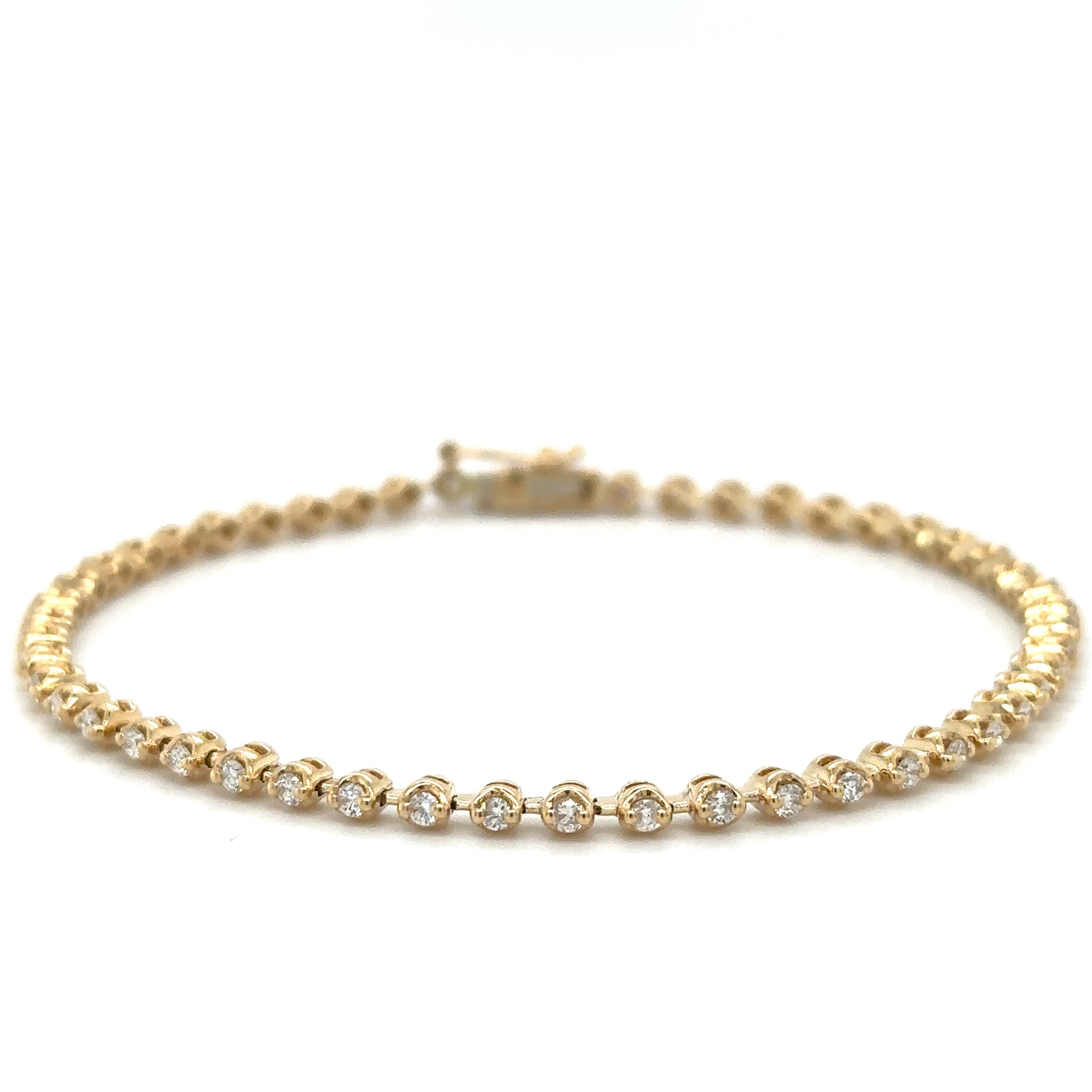 Pulsera Tennis de Diamante 1.09 CT. en Oro Amarillo de 14K