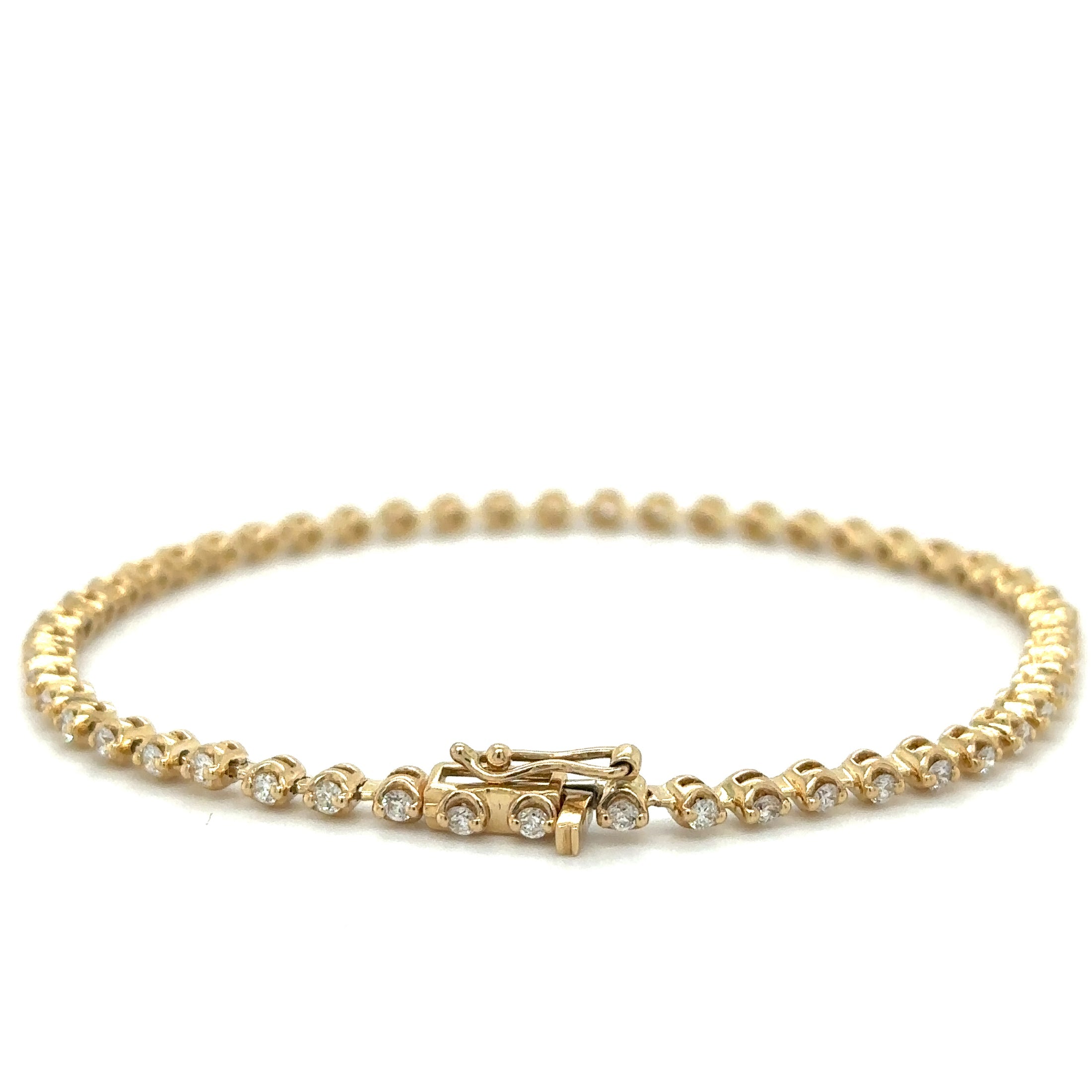 Pulsera Tennis de Diamante 1.09 CT. en Oro Amarillo de 14K