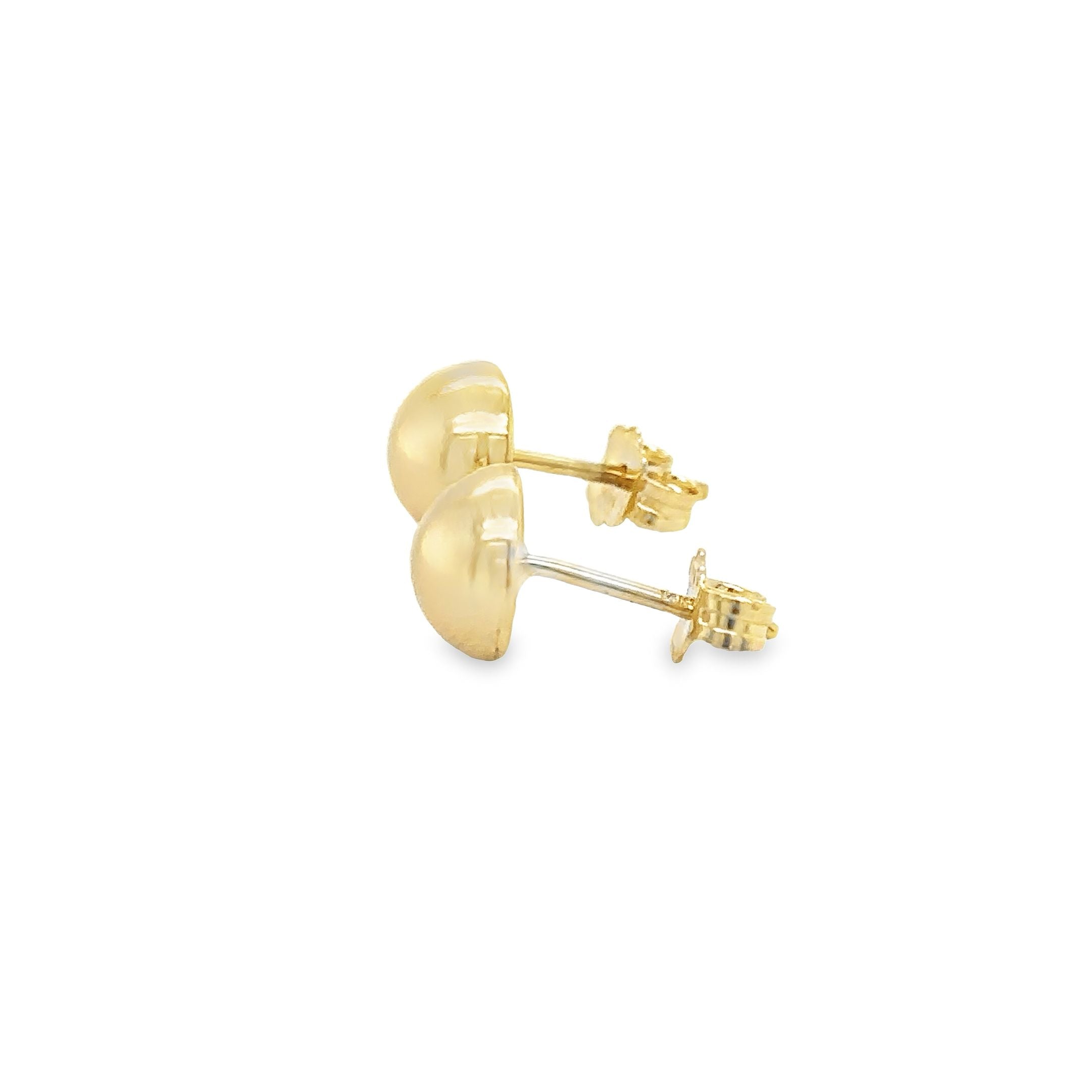 Tachuelas De Bola Media De Oro Amarillo Italiano De 14K De 8 Mm