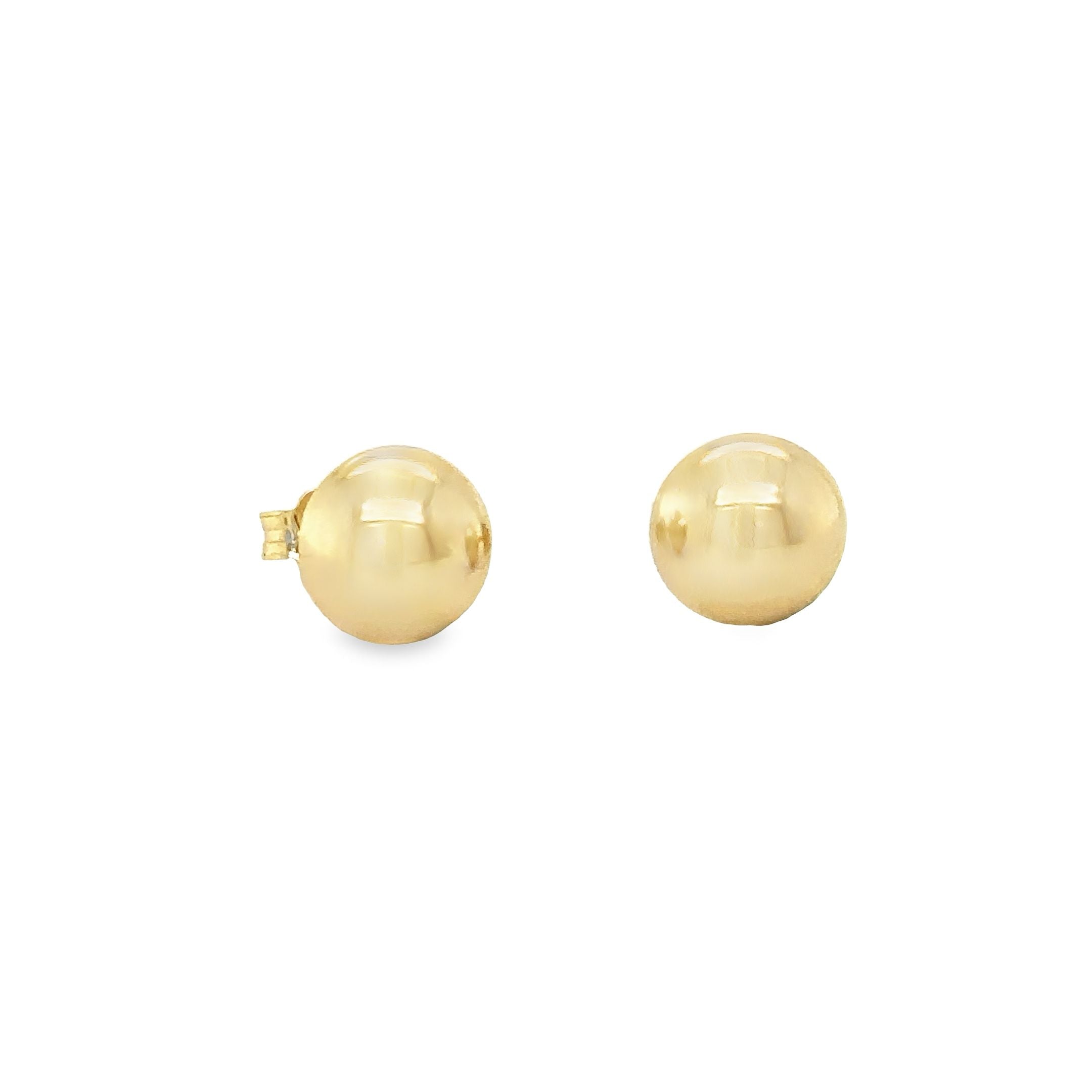 Tachuelas De Bola Media De Oro Amarillo Italiano De 14K De 8 Mm