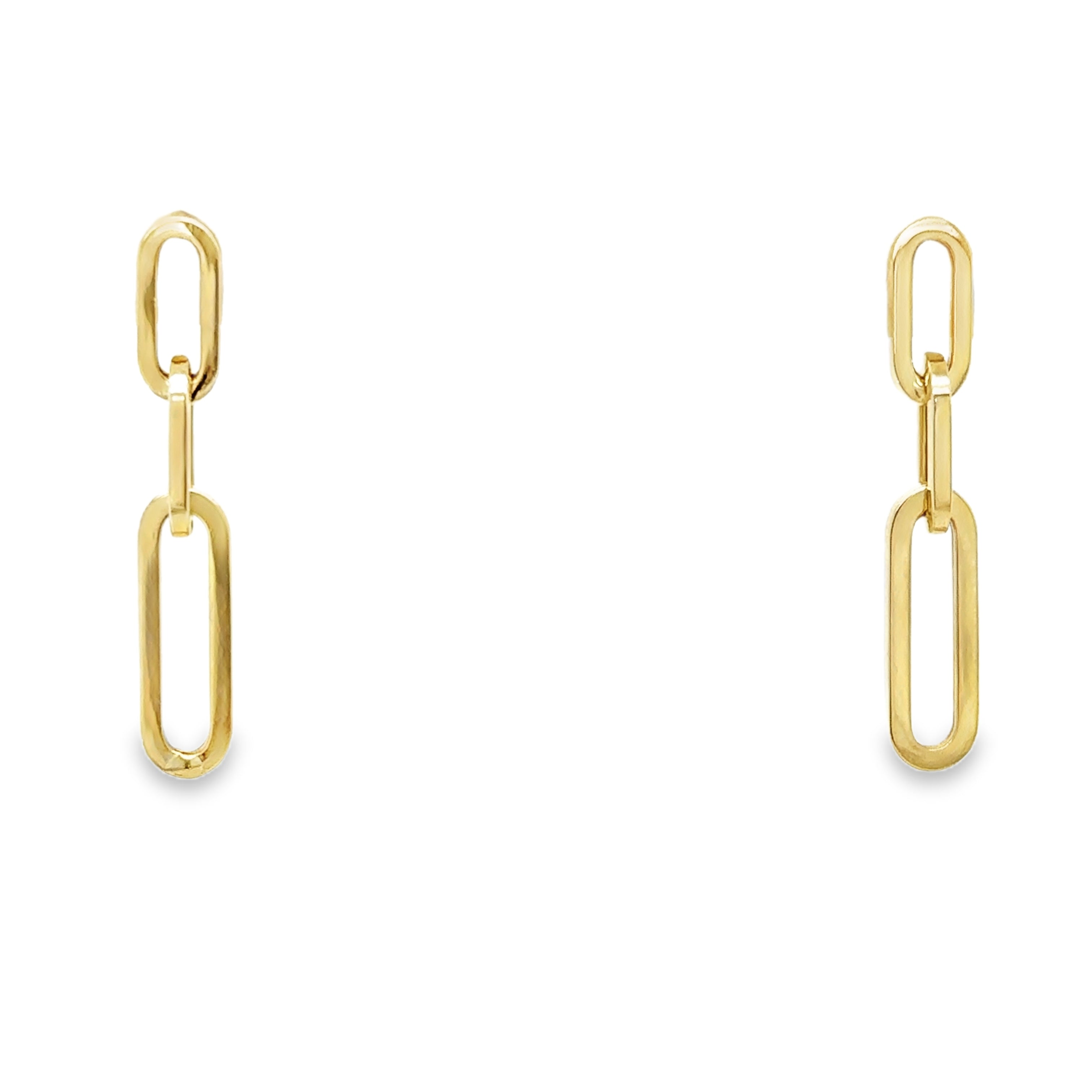 Aretes De Clip De Oro Amarillo De 14K
