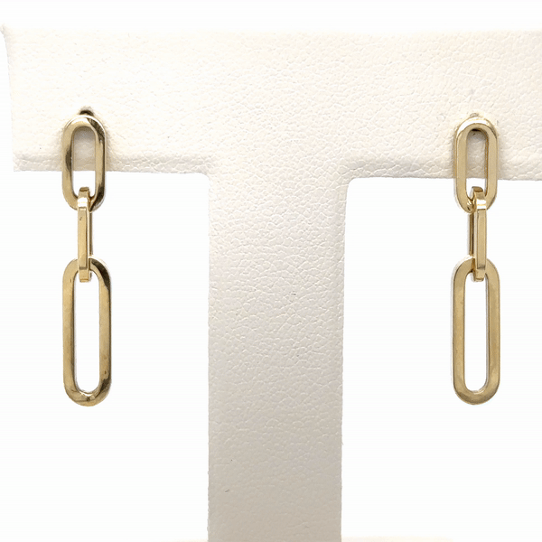 Aretes De Clip De Oro Amarillo De 14K