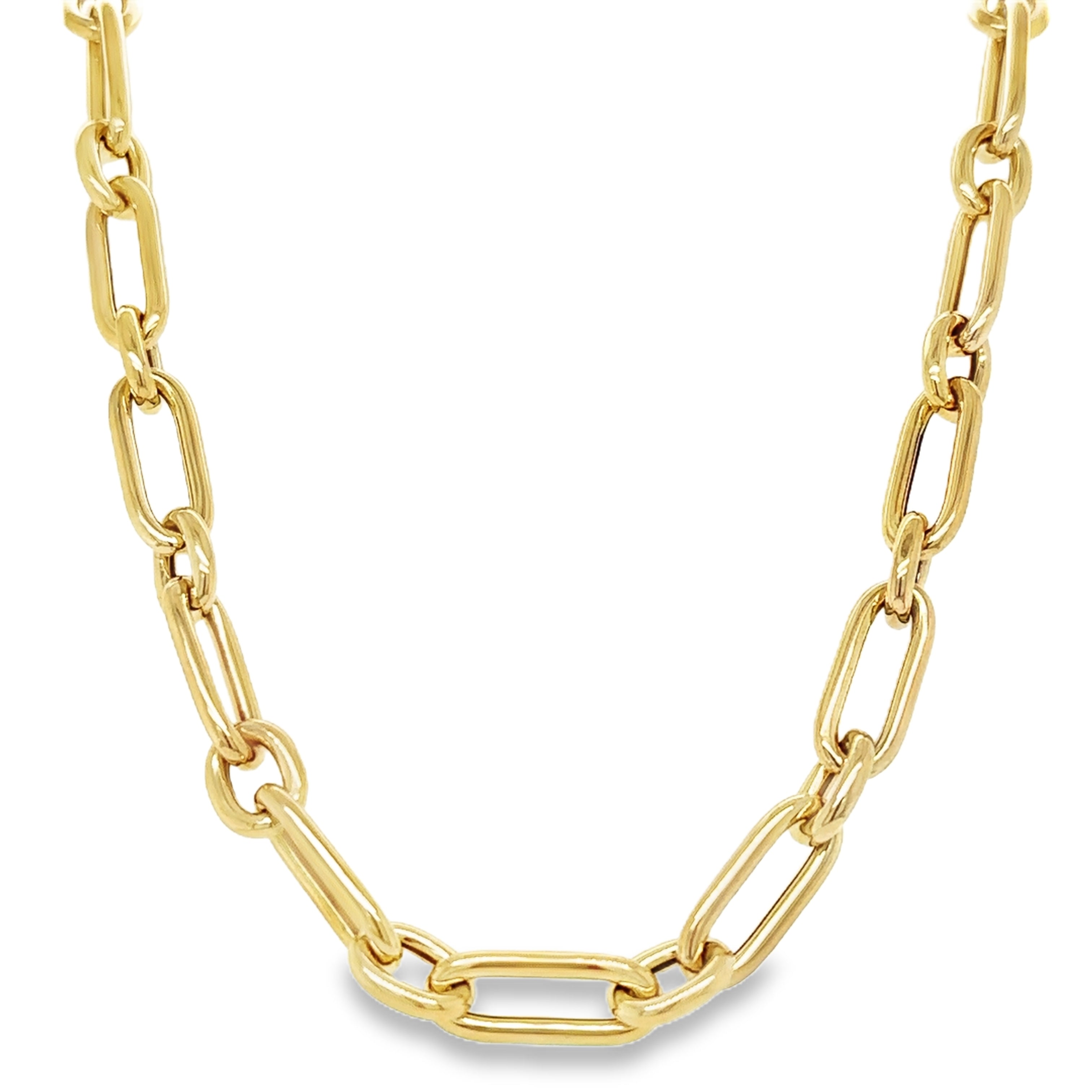 Collar De Paperclip De Oro Amarillo De 14Kt   17.50 G