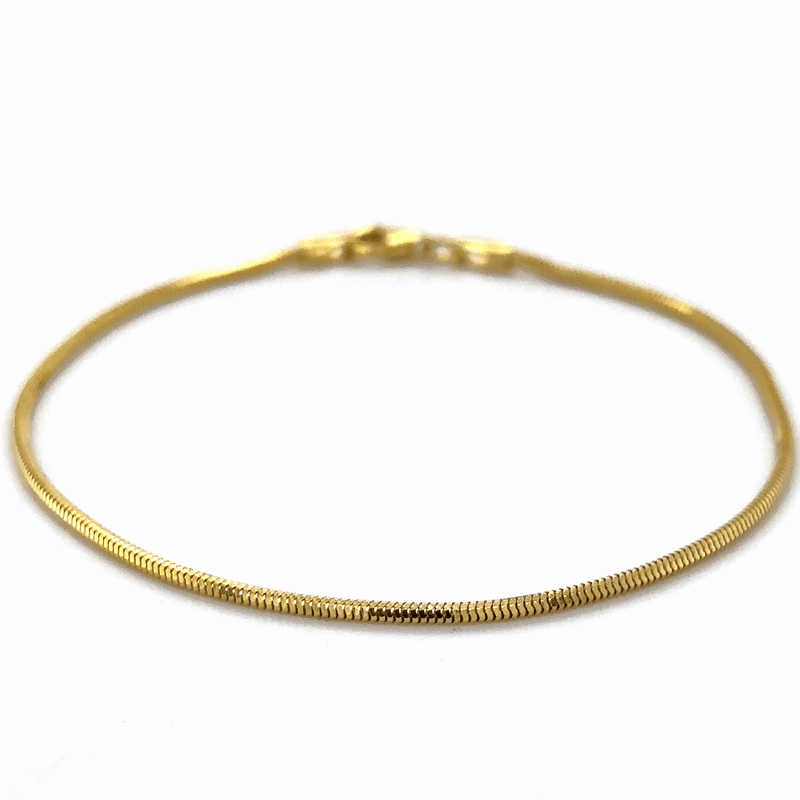 Pulsera De Oro Amarillo De 14Kt 7"