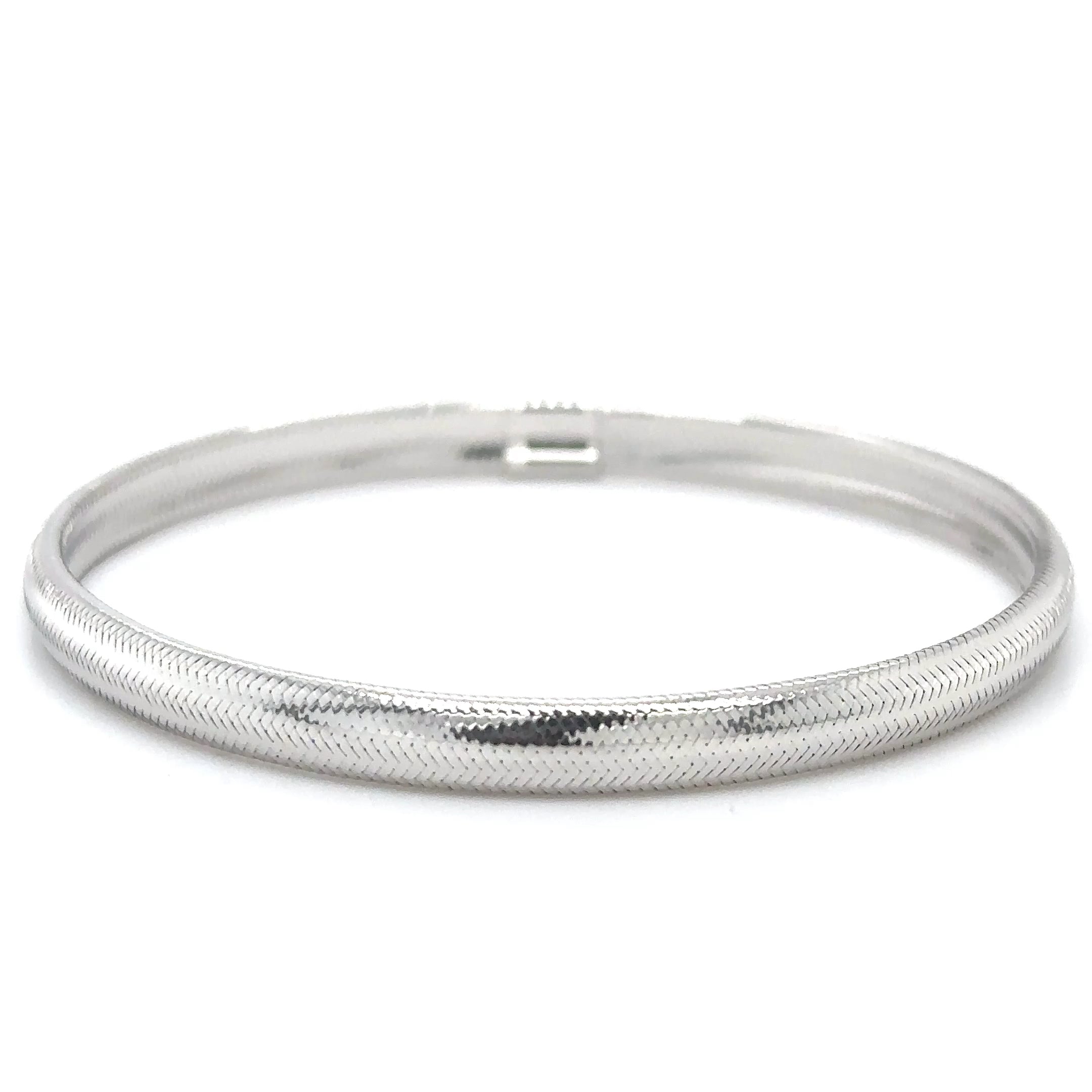 Brazalete Elástico De Oro Blanco De 14 K  TCW.