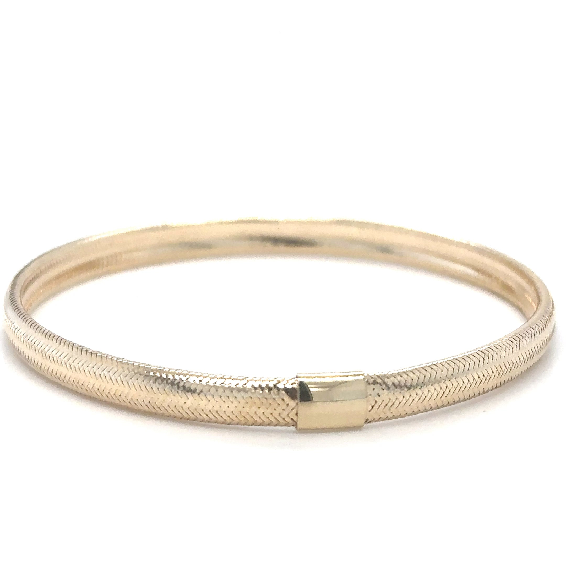 Brazalete Elástico De Oro Amarillo De 14 K  TCW.
