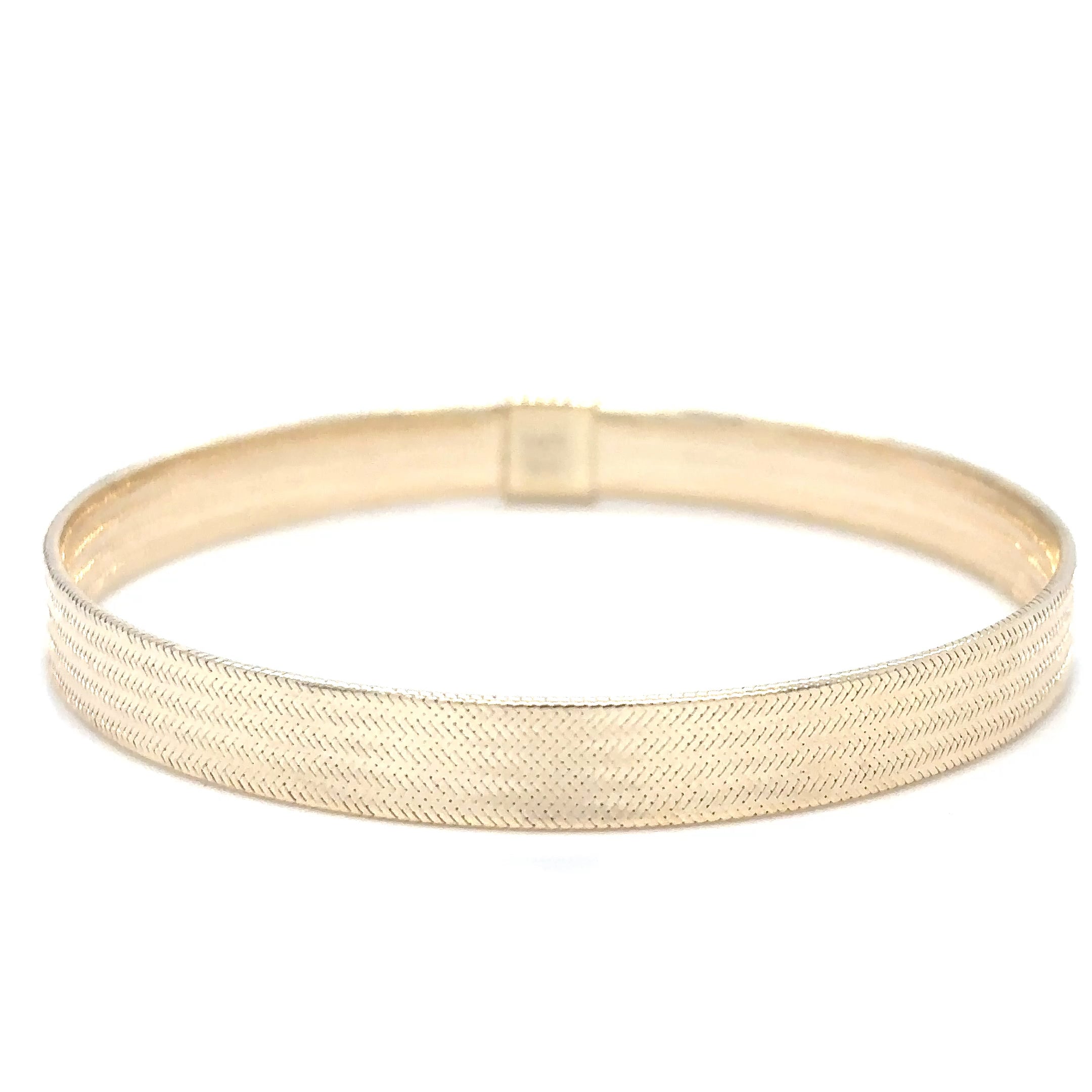 Brazalete Elástico De Oro Amarillo De 14K  1.80 G