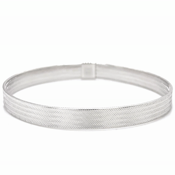 Brazalete Elástico De Oro Blanco De 14K  1.80 G
