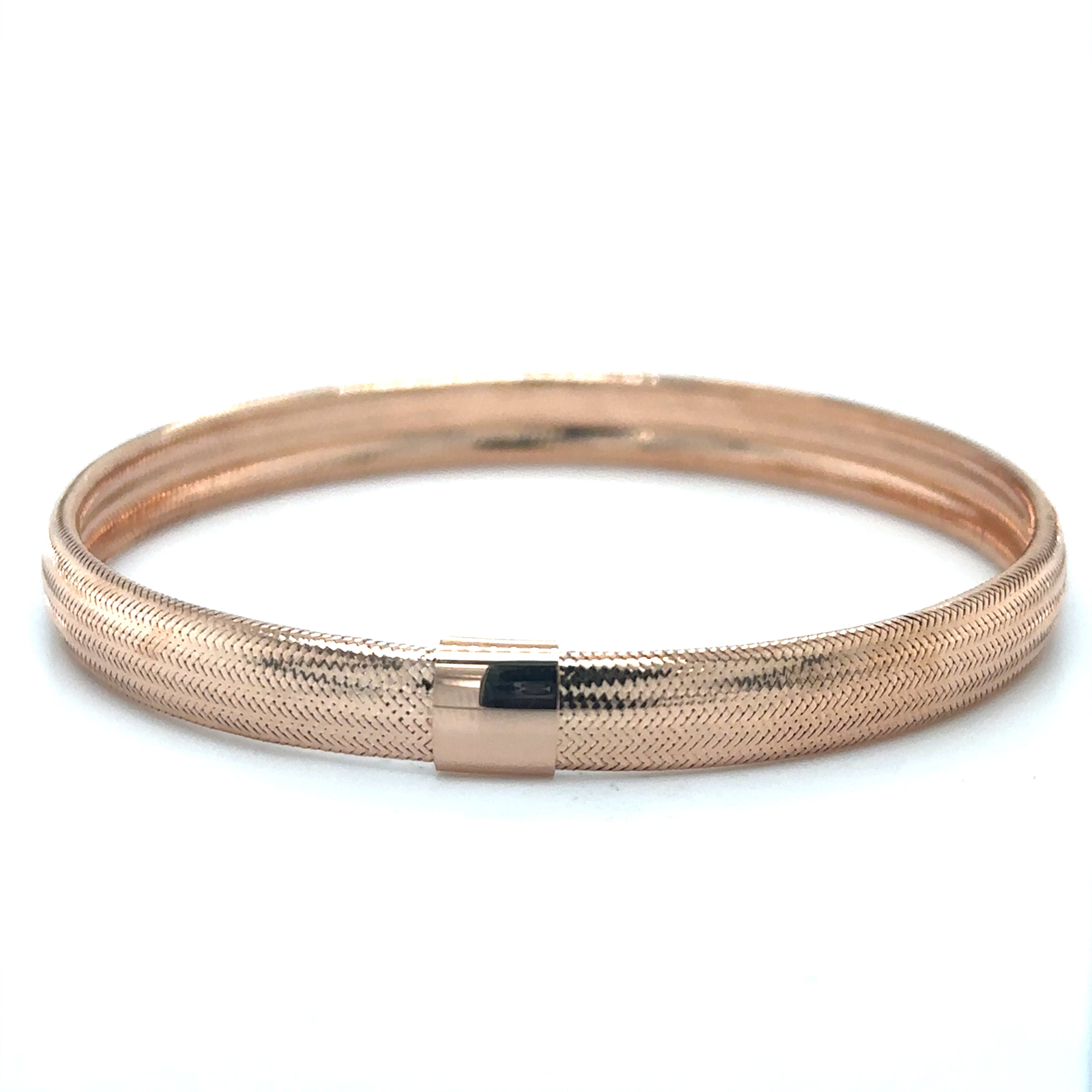 Pulsera Elástico De Oro Rosa De 14K
