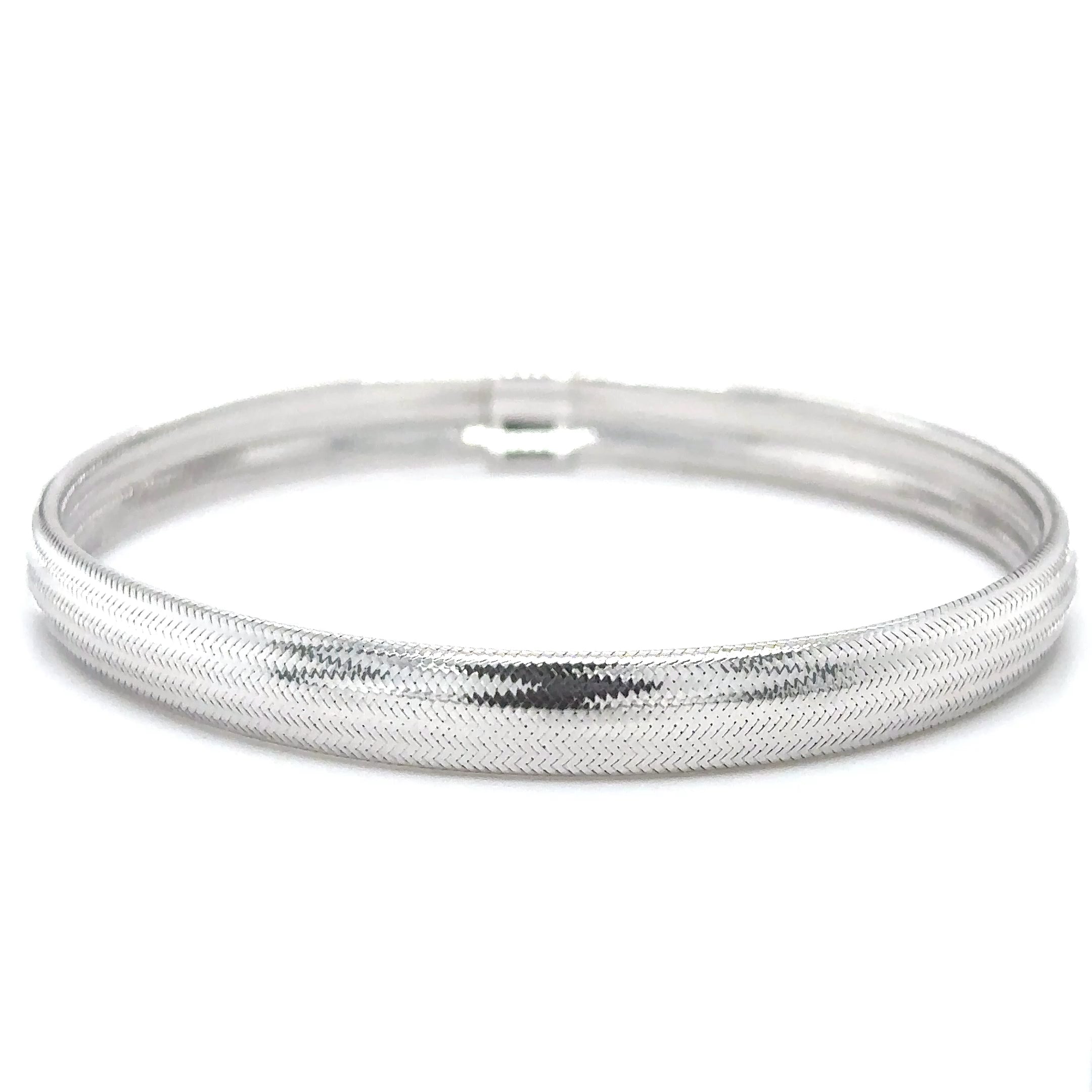 Brazalete Elástico De Oro Blanco De 14K  1.65 G