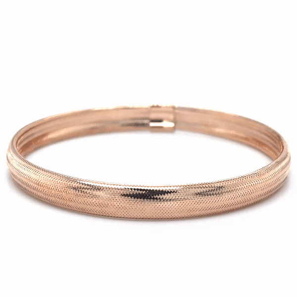 Pulsera Elástico De Oro Rosa De 14K