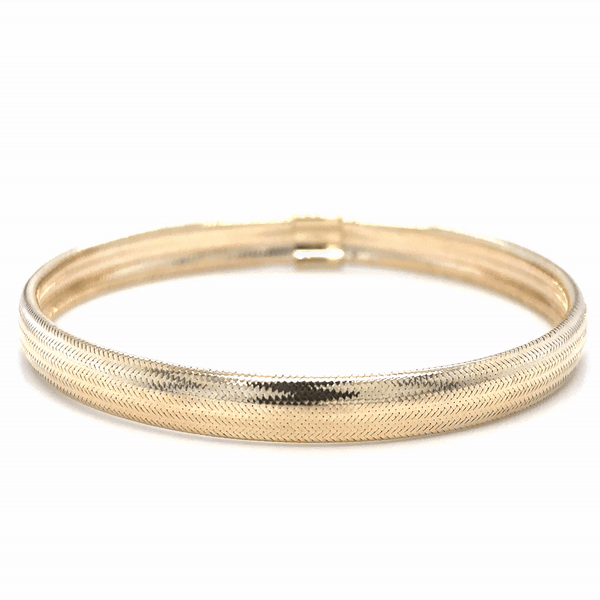 Brazalete Elástico De Oro Amarillo De 14K  1.75 G