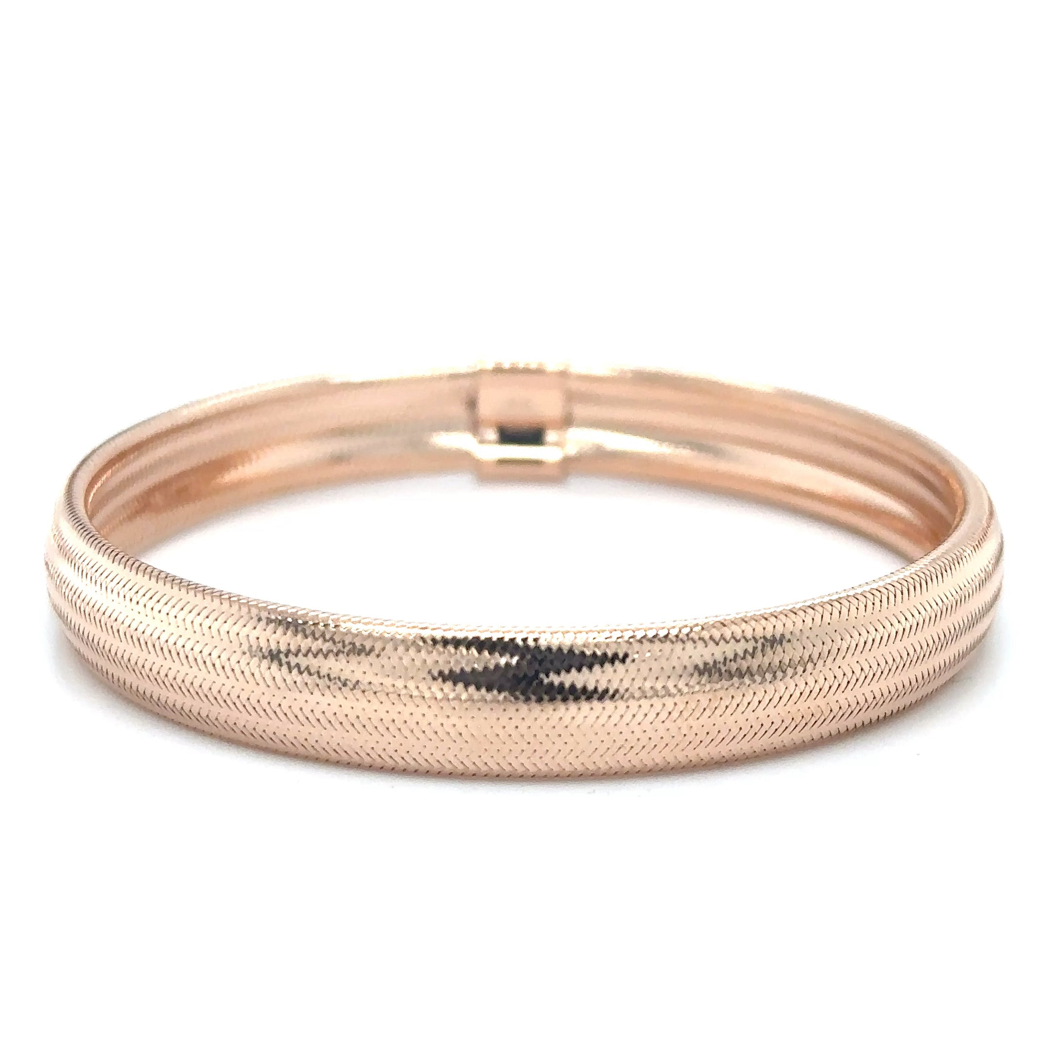 Brazalete Elástico De Oro Rosa De 14K